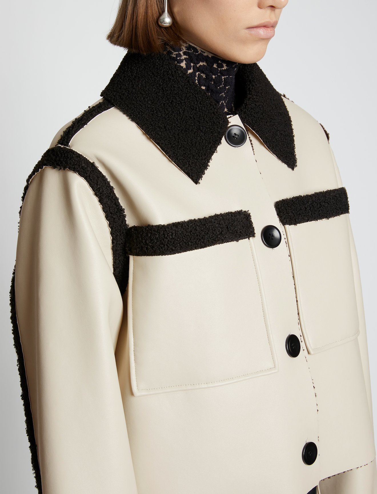 Faux Sherpa Cropped Jacket #4