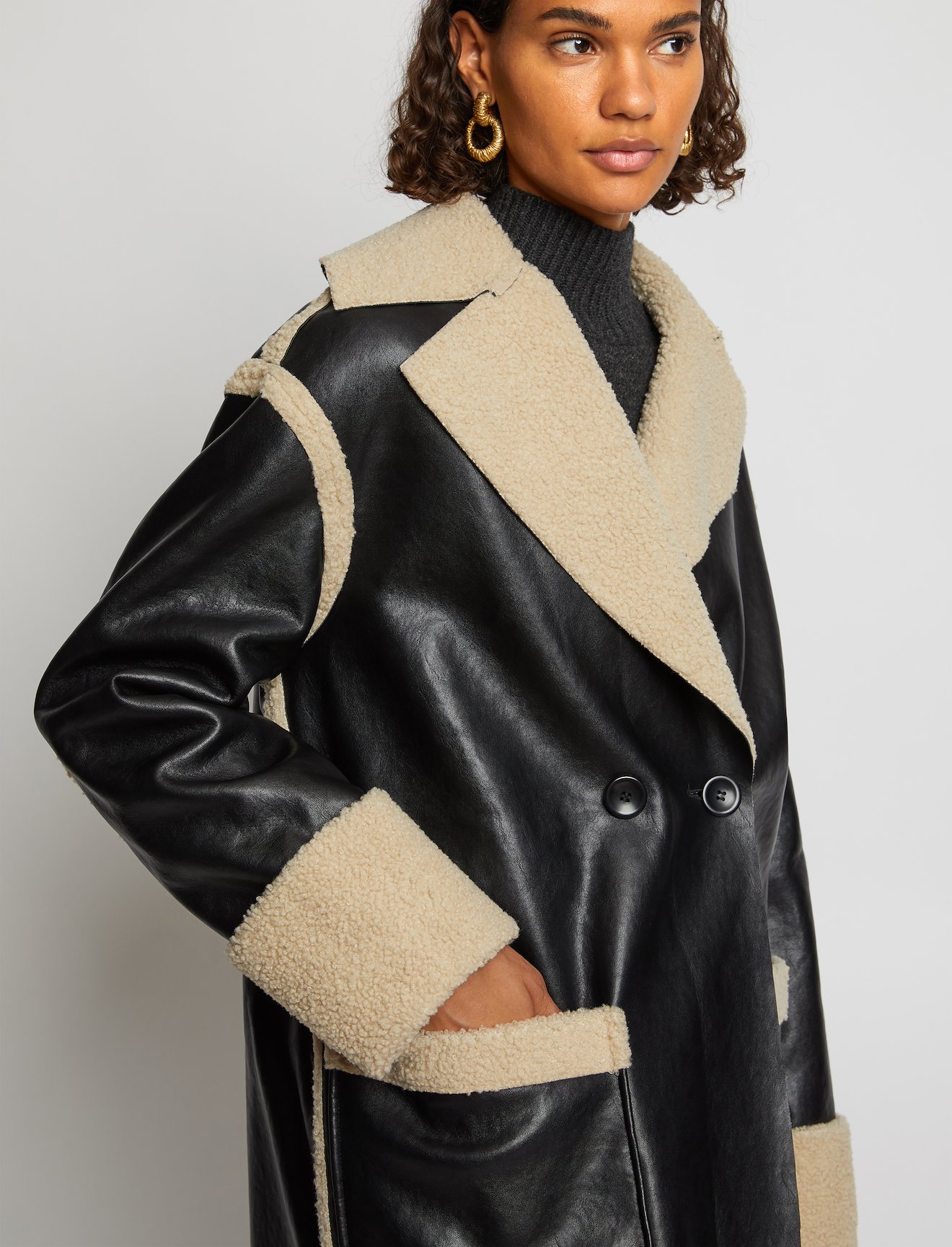 Faux Sherpa Reversible Coat #3