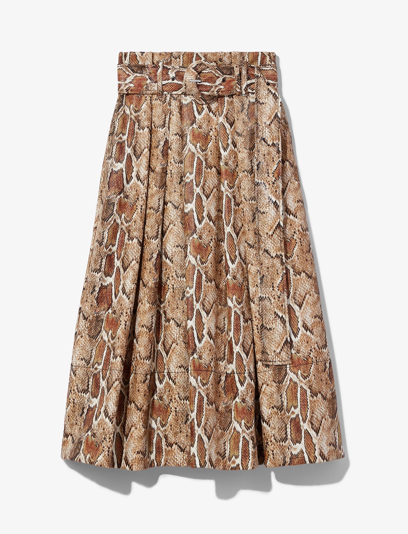 Faux Snakeskin Belted Skirt #4