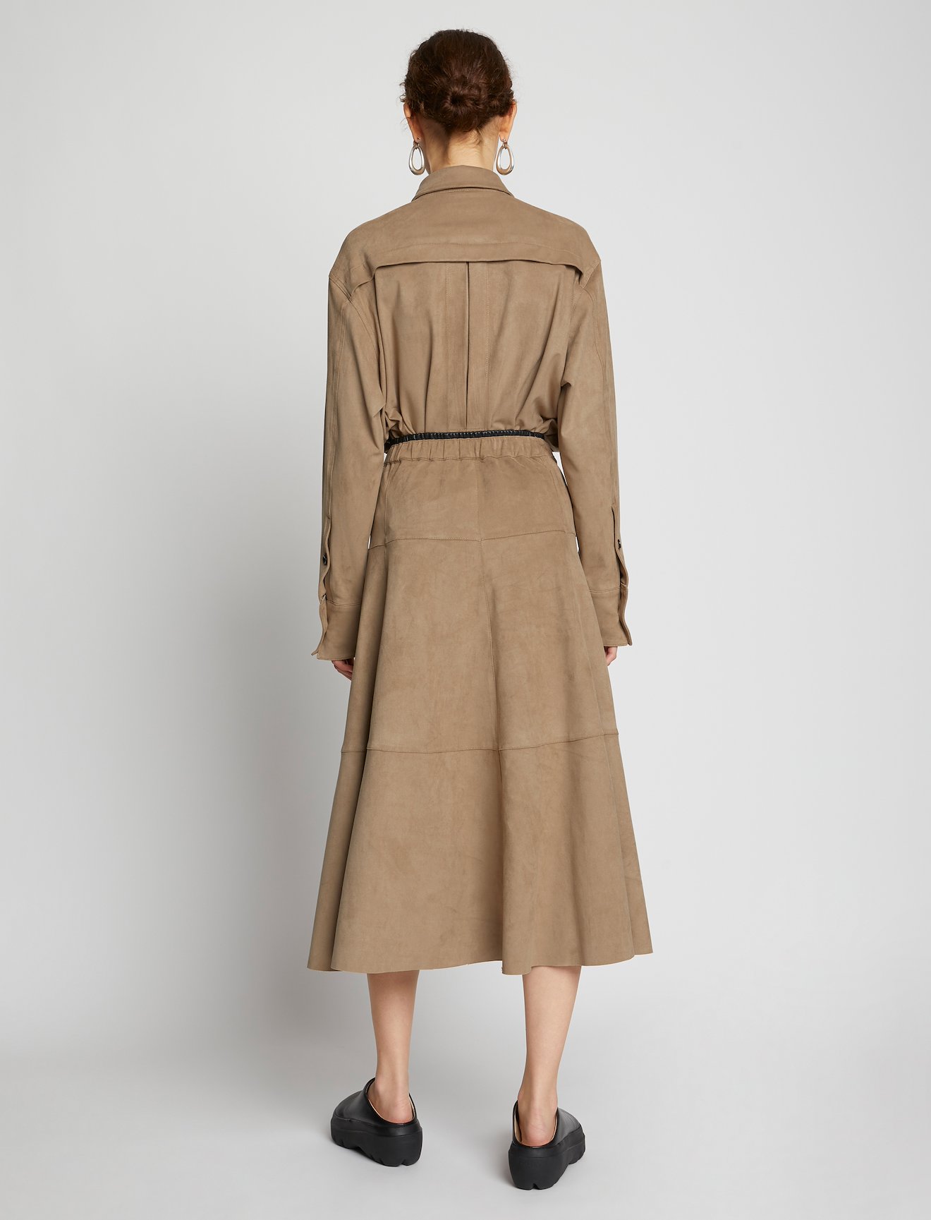 Faux Suede Seamed Skirt #2