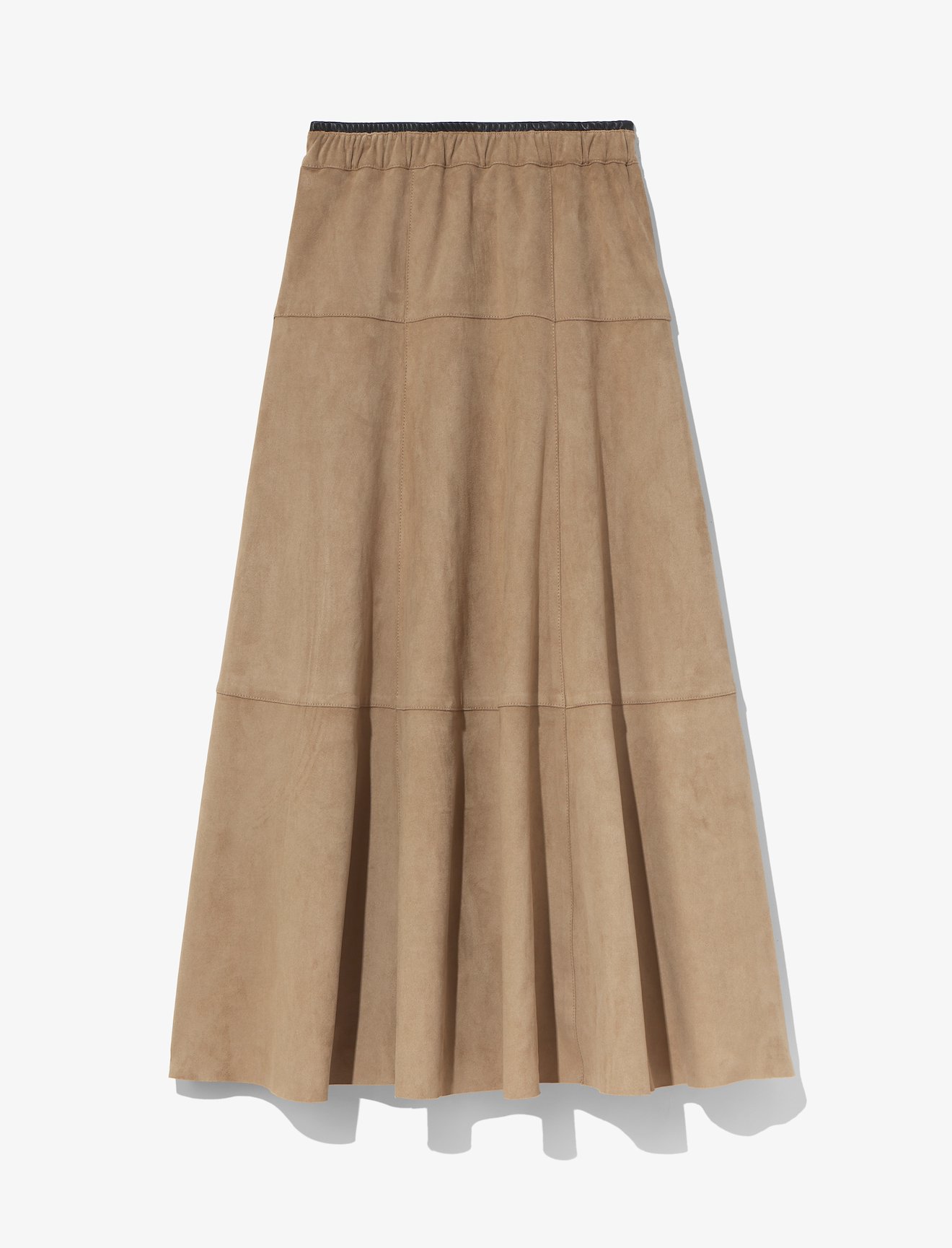 Faux Suede Seamed Skirt #4