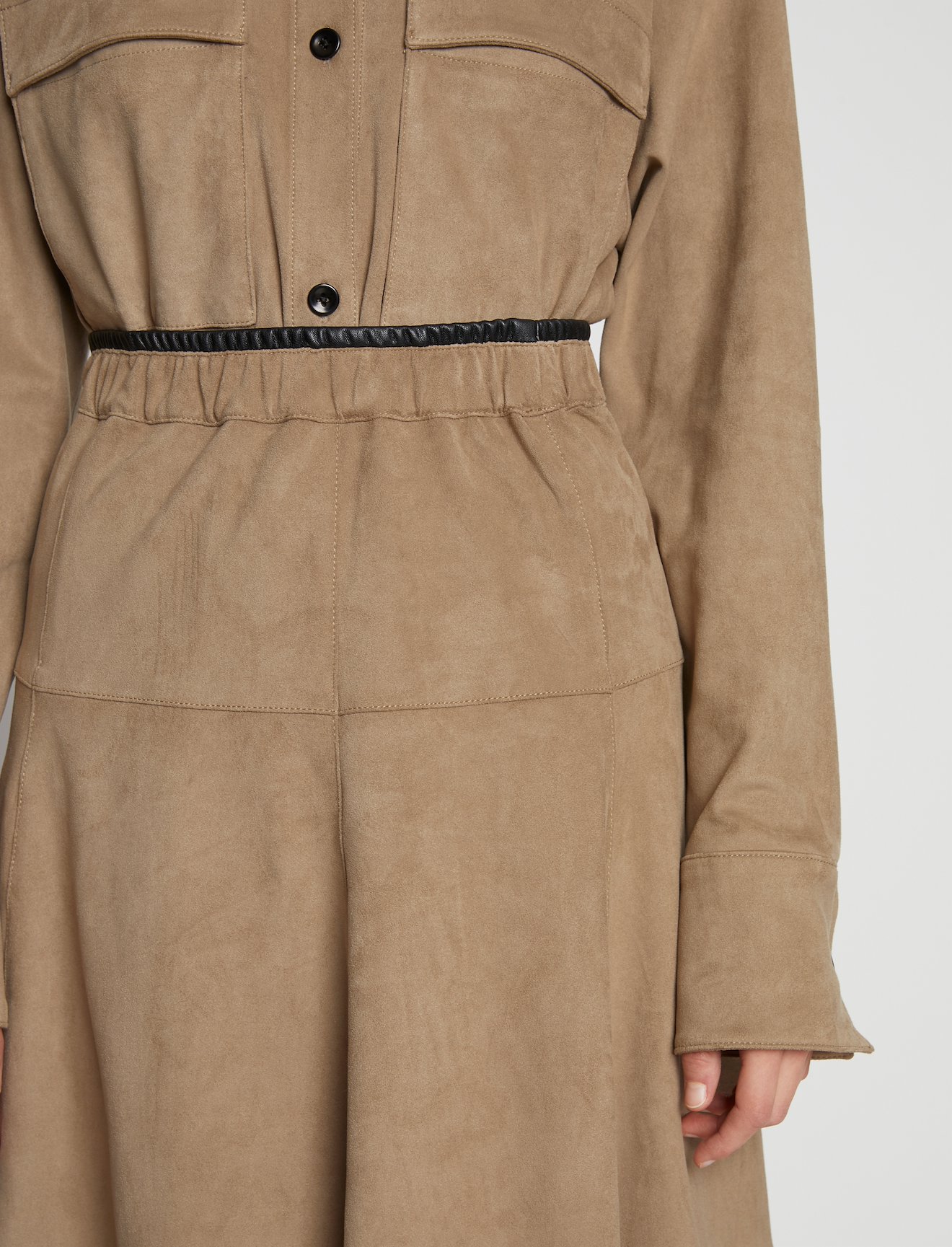 Faux Suede Seamed Skirt #3