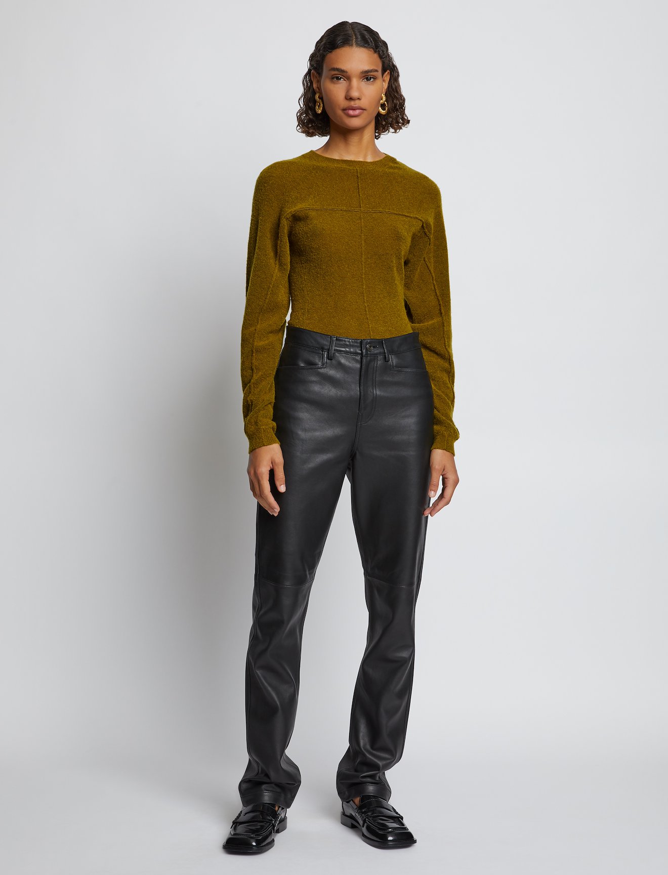 Fine Bouclé Seamed Sweater #1