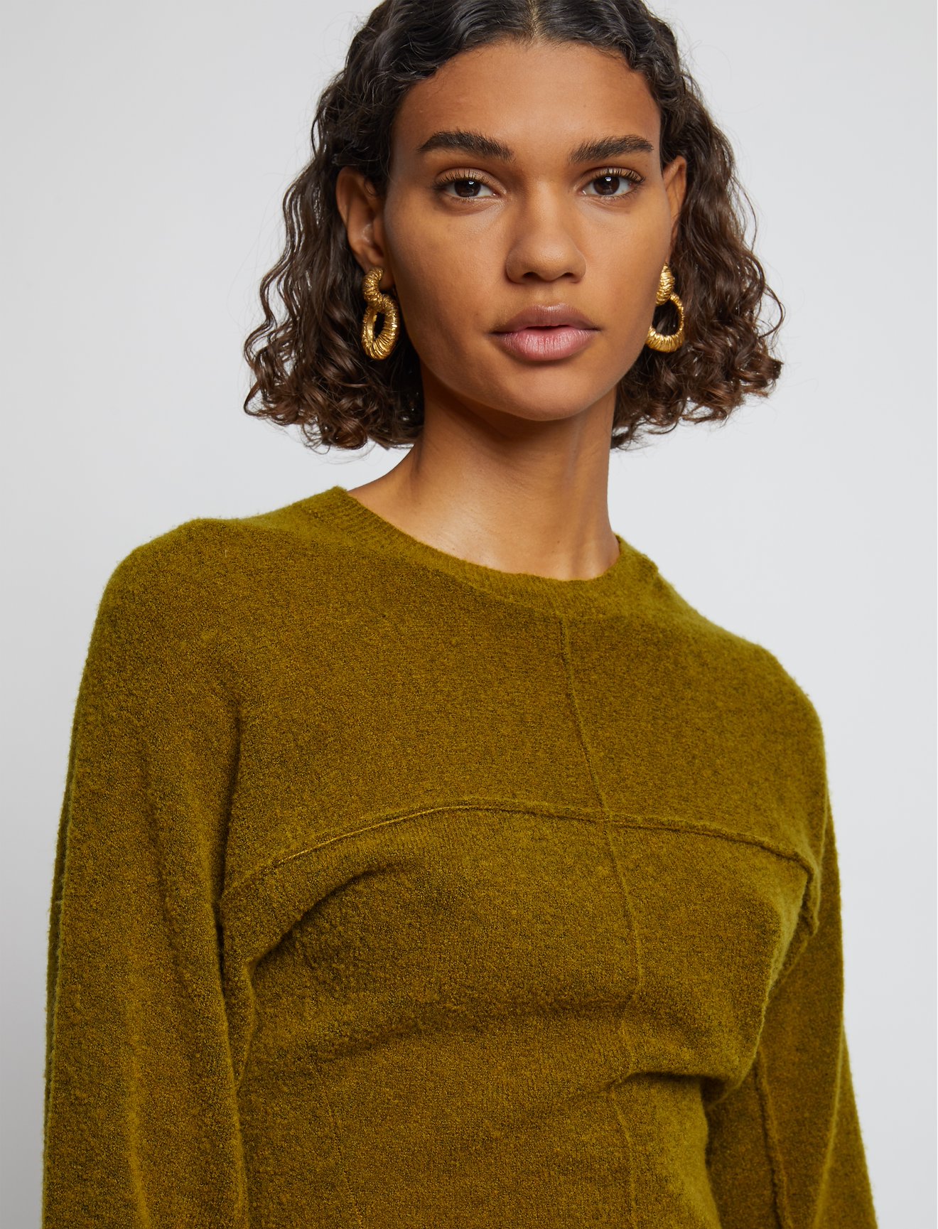 Fine Bouclé Seamed Sweater #4
