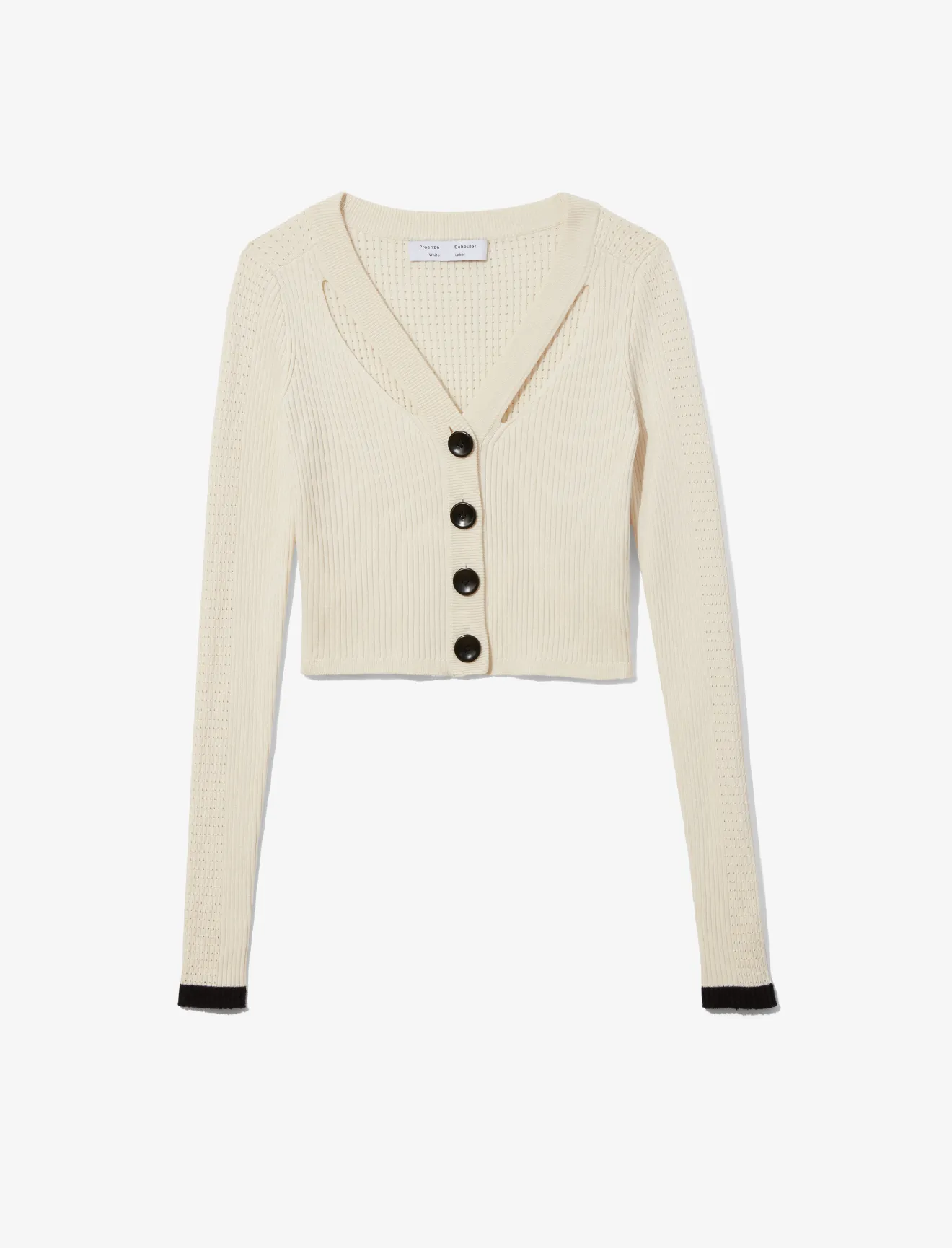 white cropped knit cardigan