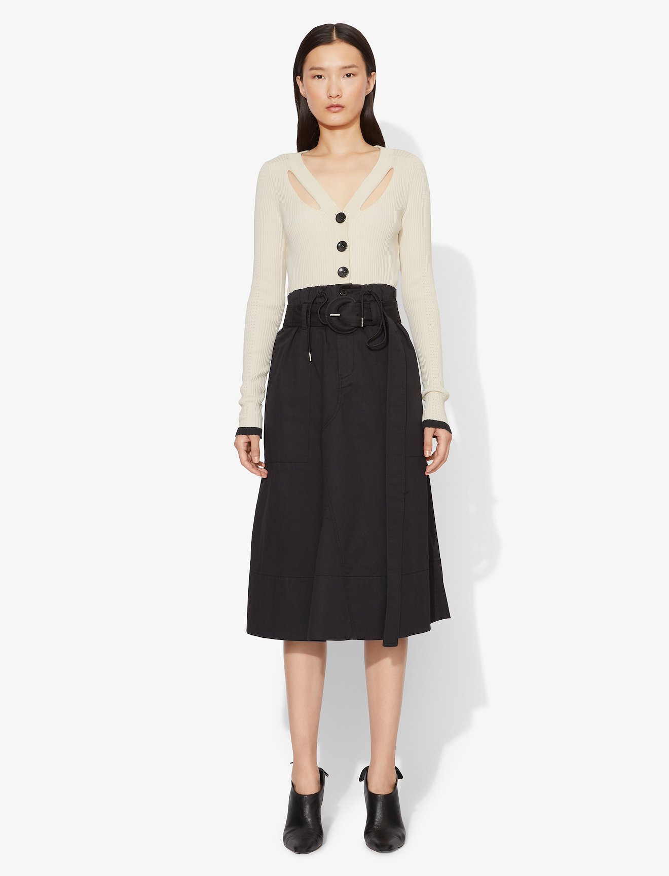 Fine Gauge Rib Cropped Knit Cardigan #1