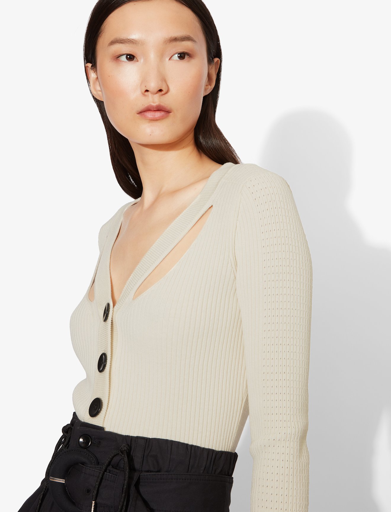 Fine Gauge Rib Cropped Knit Cardigan #3