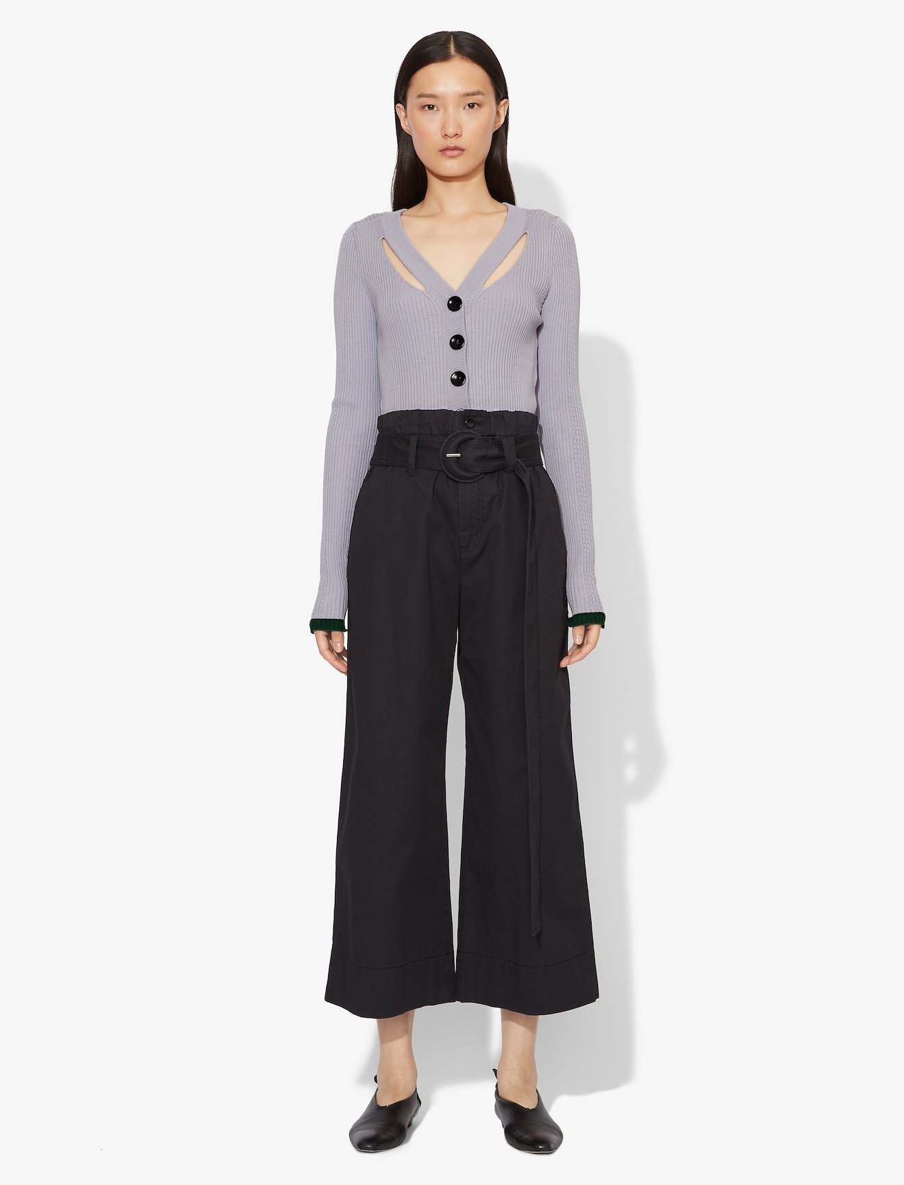 Fine Gauge Rib Cropped Knit Cardigan #1