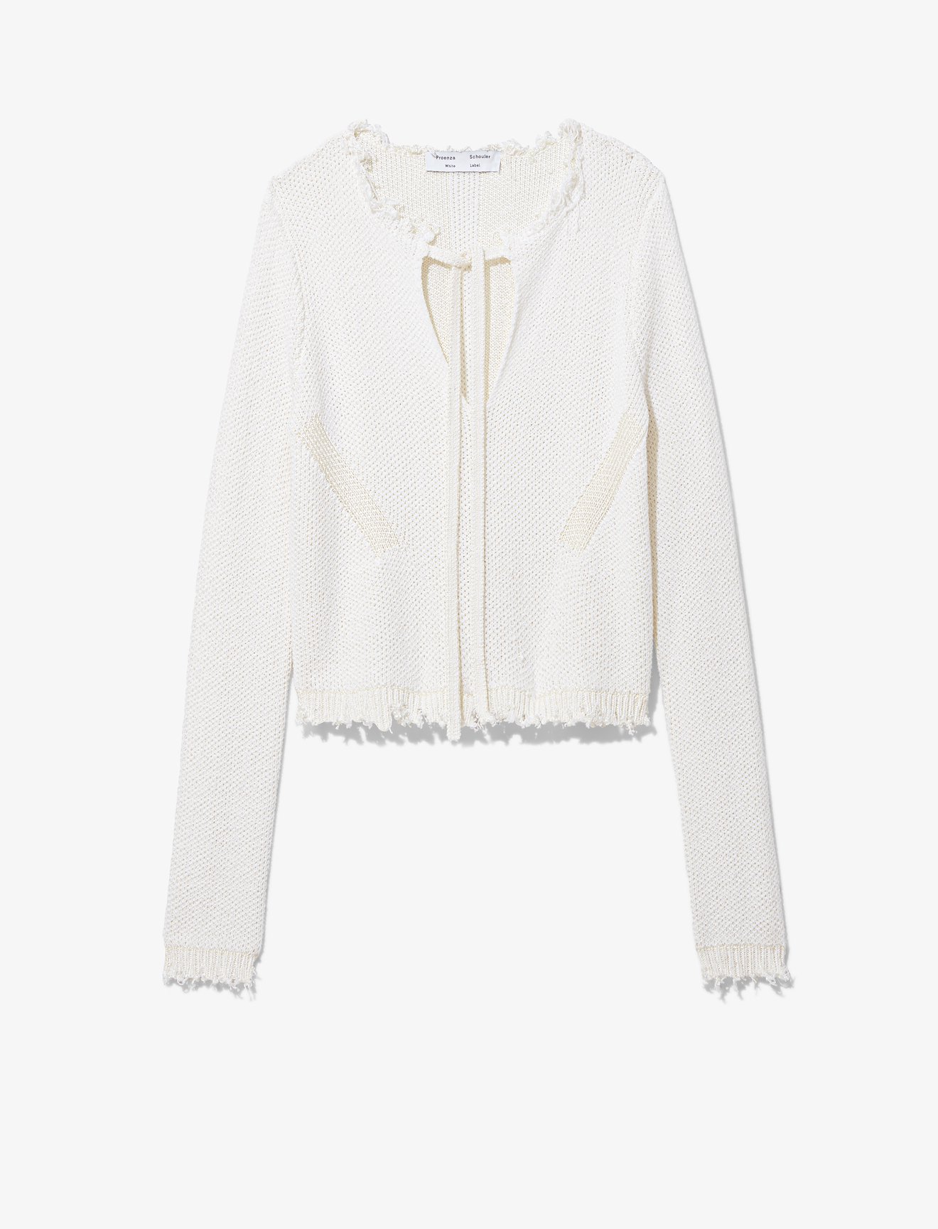 Frayed Edge Cropped Knit Pullover #4