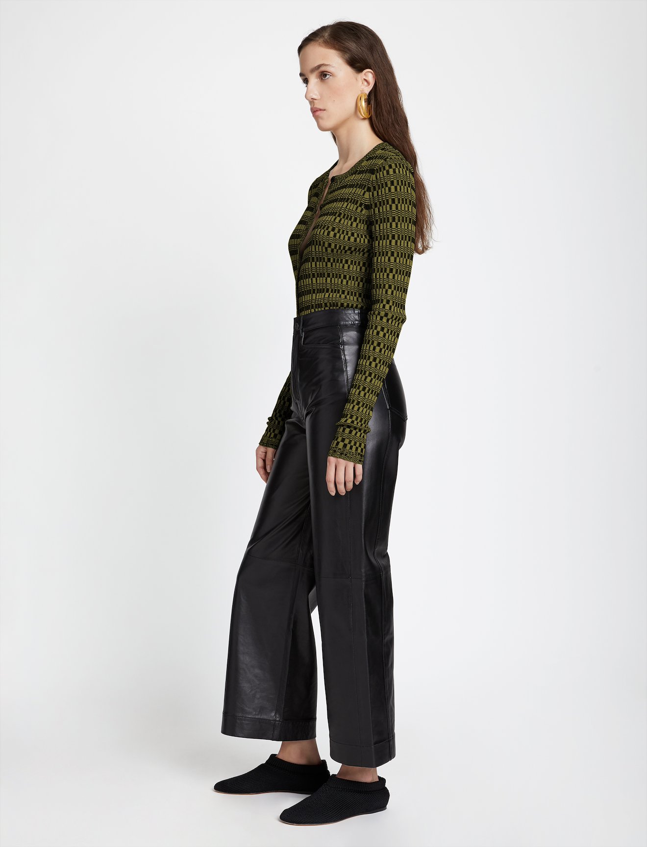 Geo Rib Knit Cropped Cardigan #1