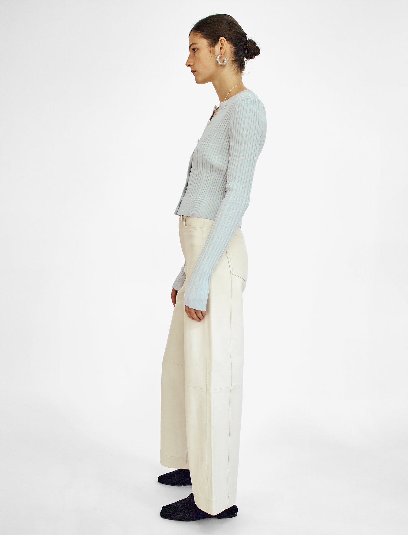 Geo Rib Knit Cropped Cardigan #2