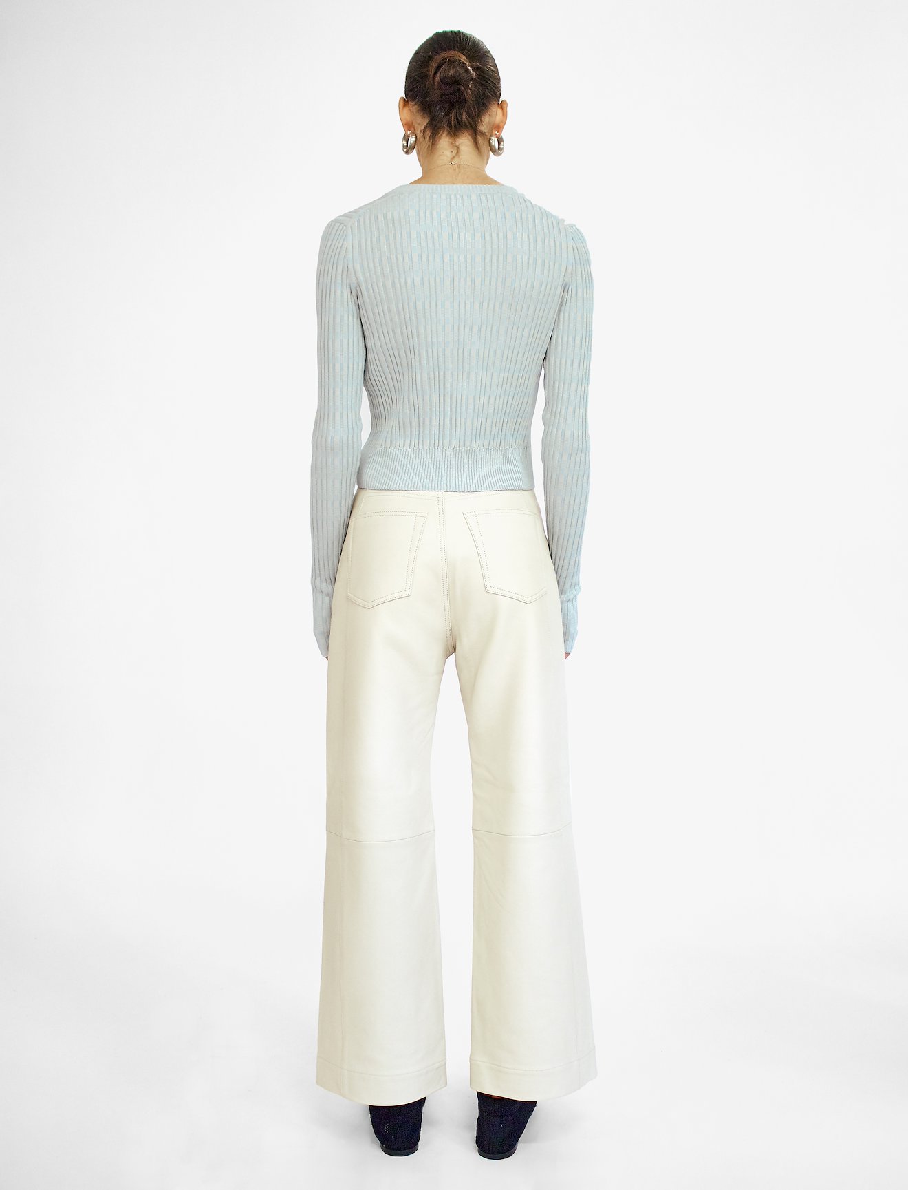 Geo Rib Knit Cropped Cardigan #3