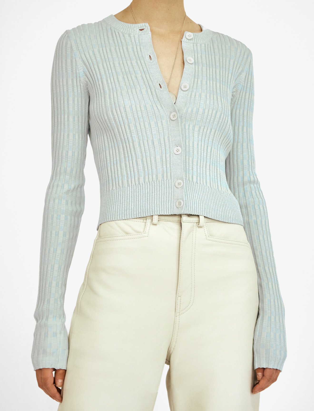 Geo Rib Knit Cropped Cardigan #4