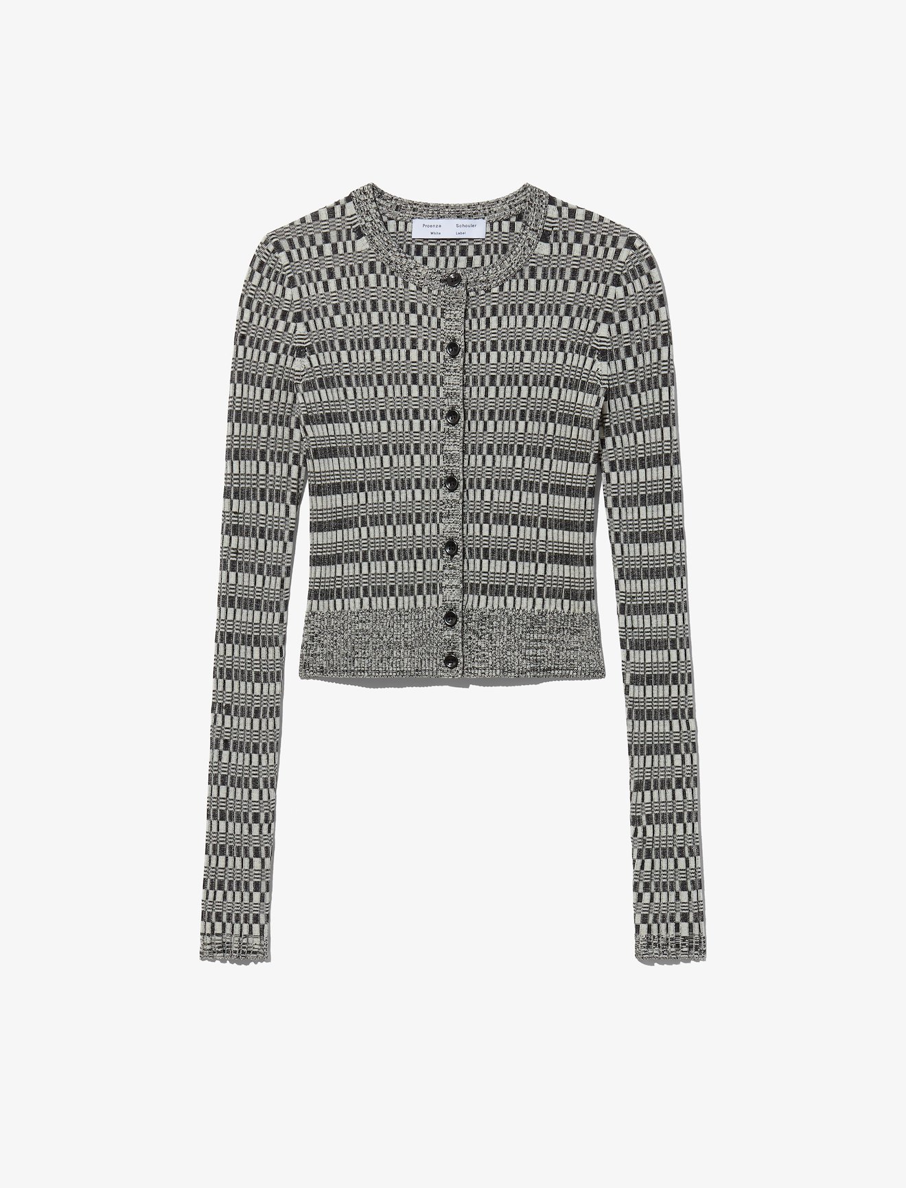 Geo Rib Knit Cropped Cardigan #5