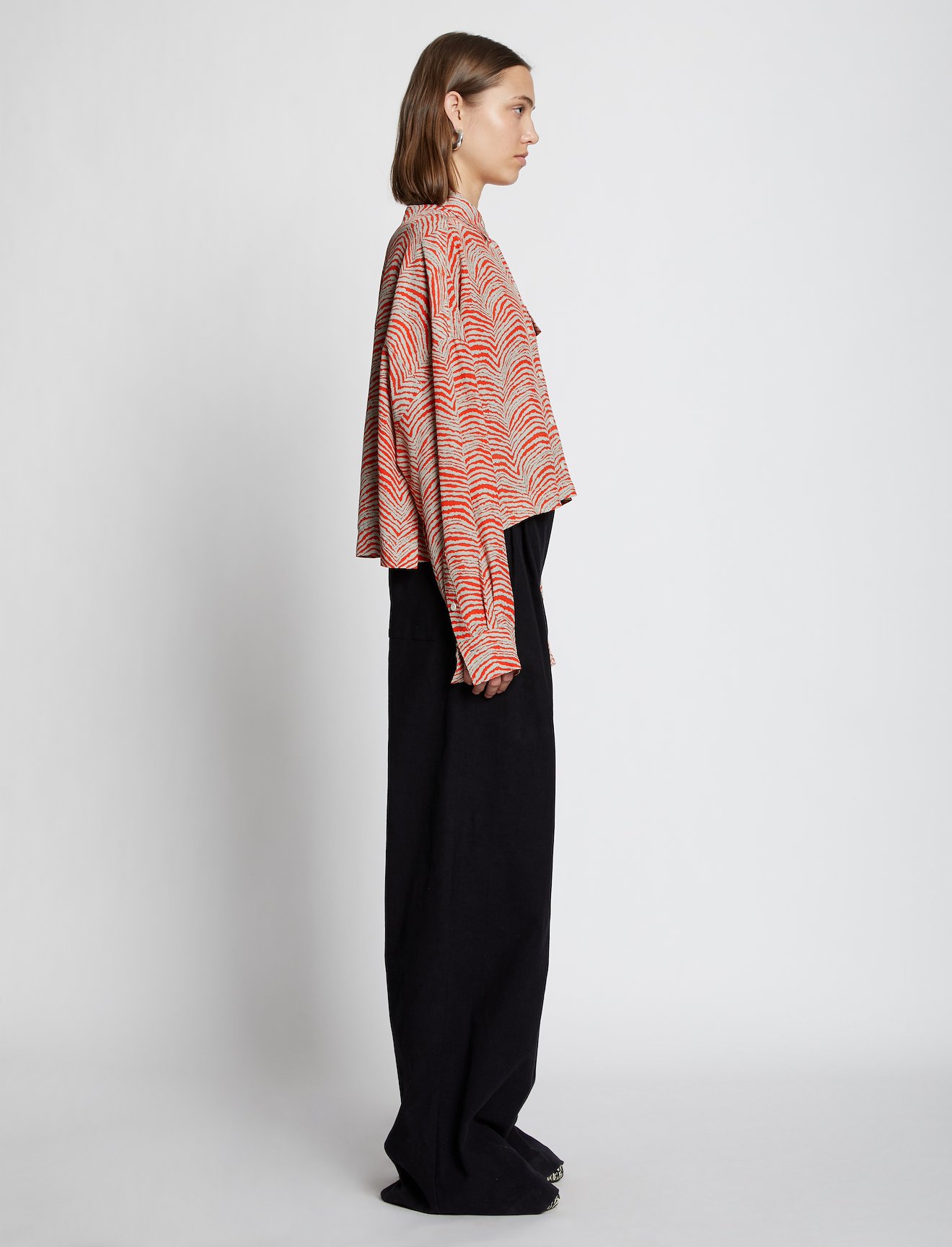 Geometric Zebra Cropped Shirt #2