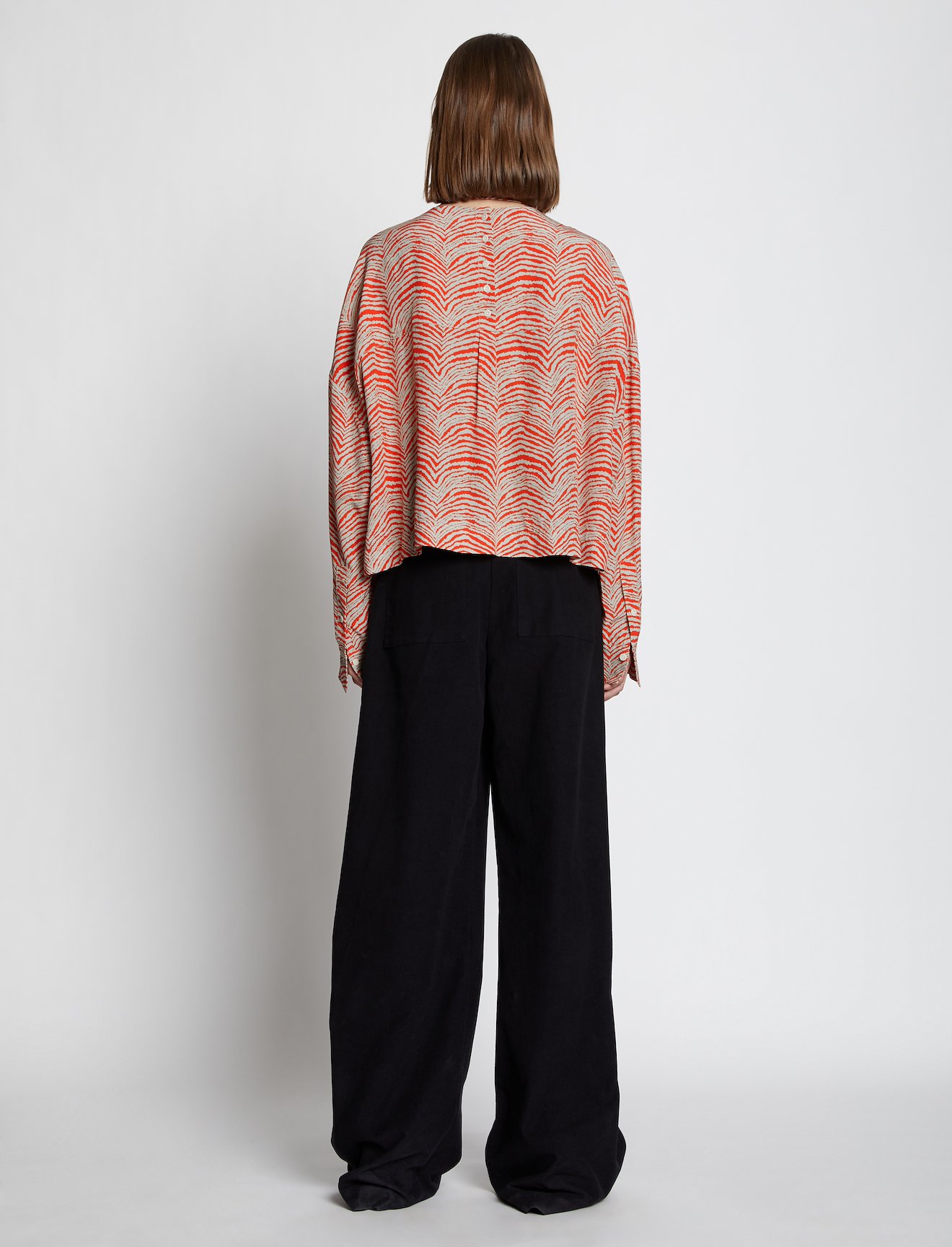 Geometric Zebra Cropped Shirt #3