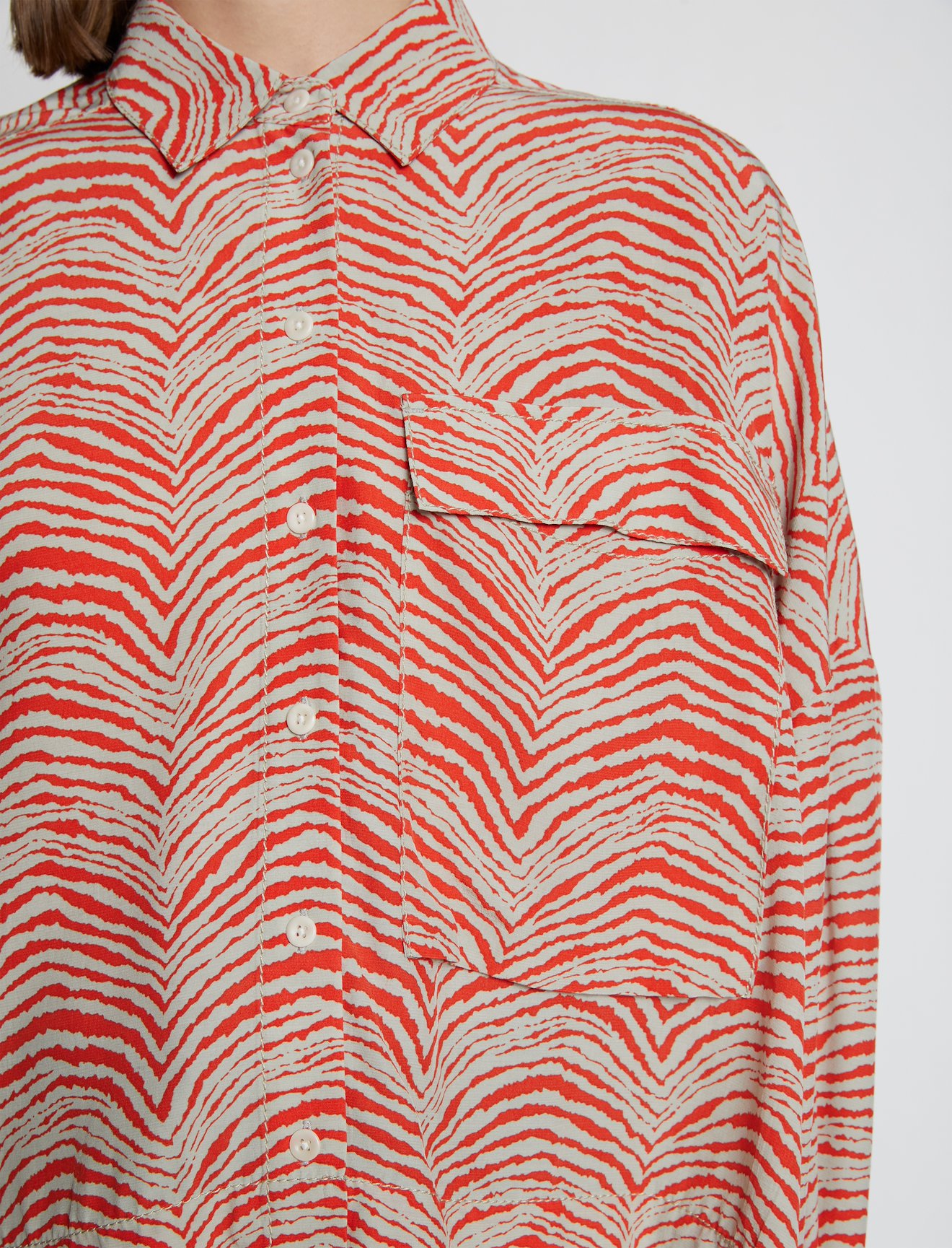 Geometric Zebra Cropped Shirt #4