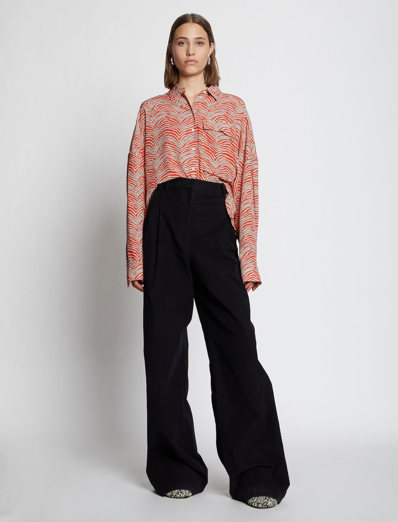 Geometric Zebra Cropped Shirt #1