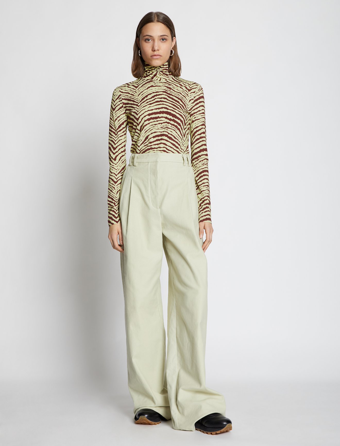 Geometric Zebra Turtleneck Top #1