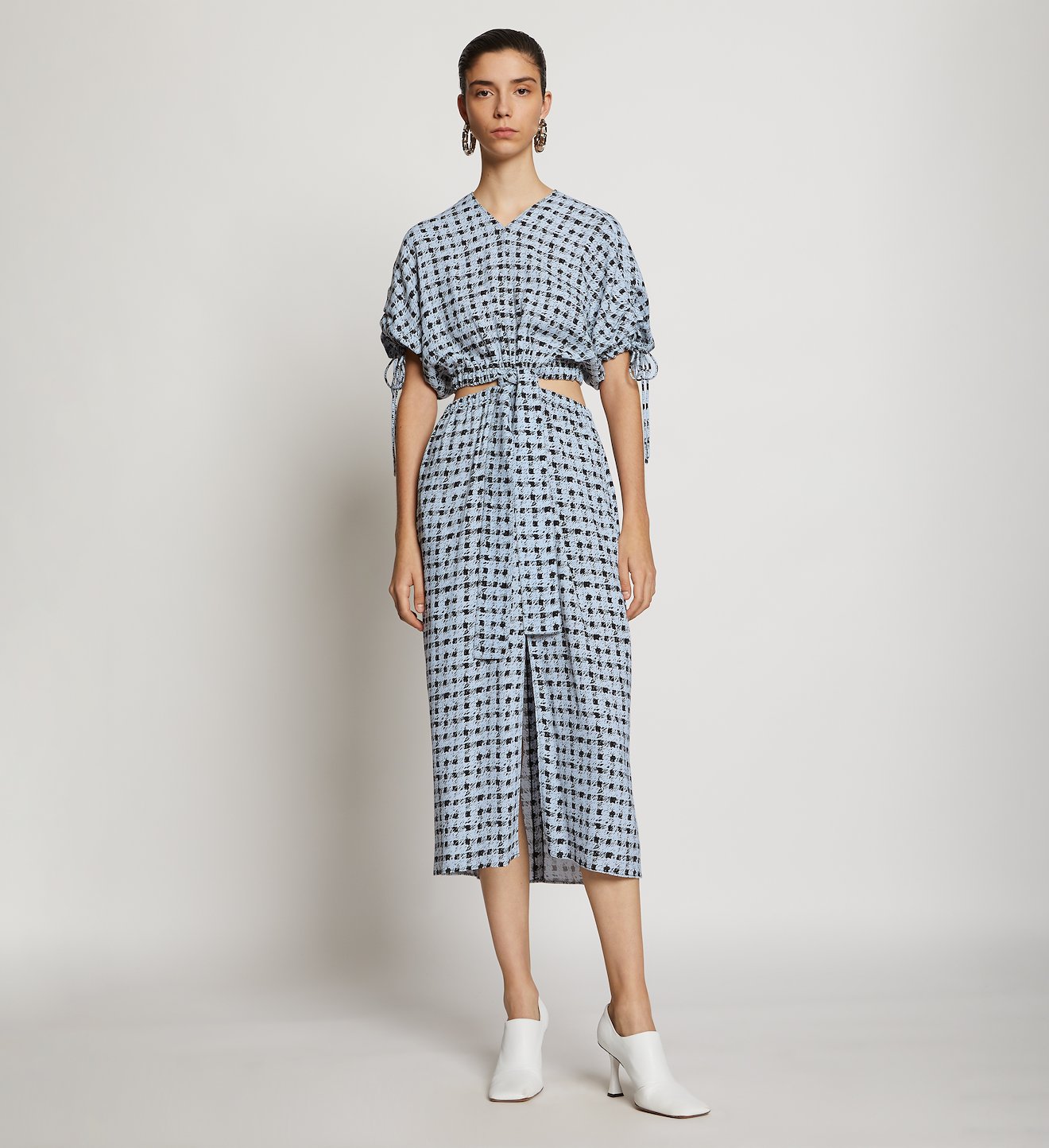 Gingham Cut Out Dress