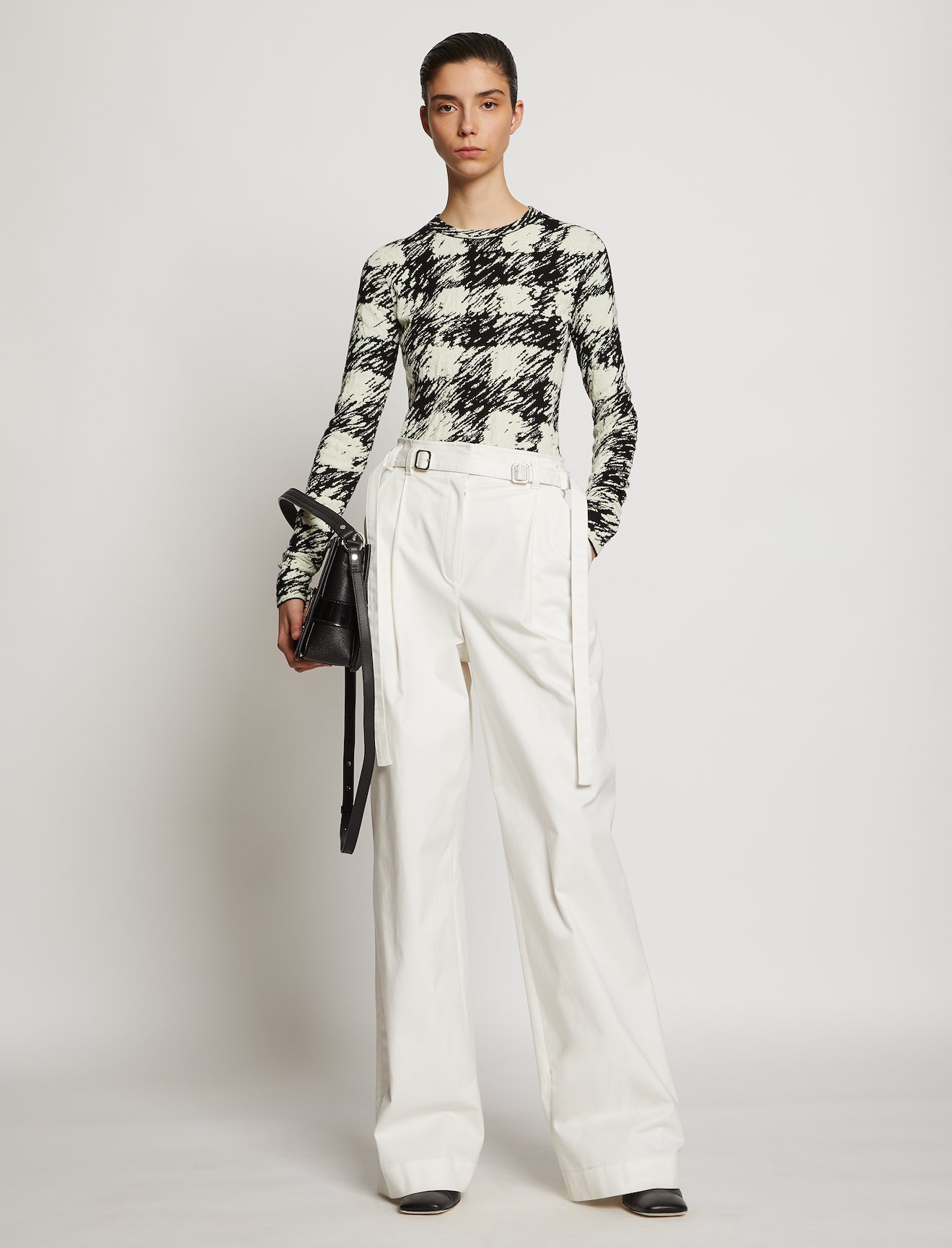 Gingham Jacquard Knit Top #1