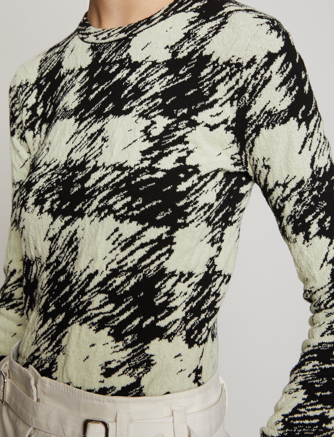 Gingham Jacquard Knit Top #4