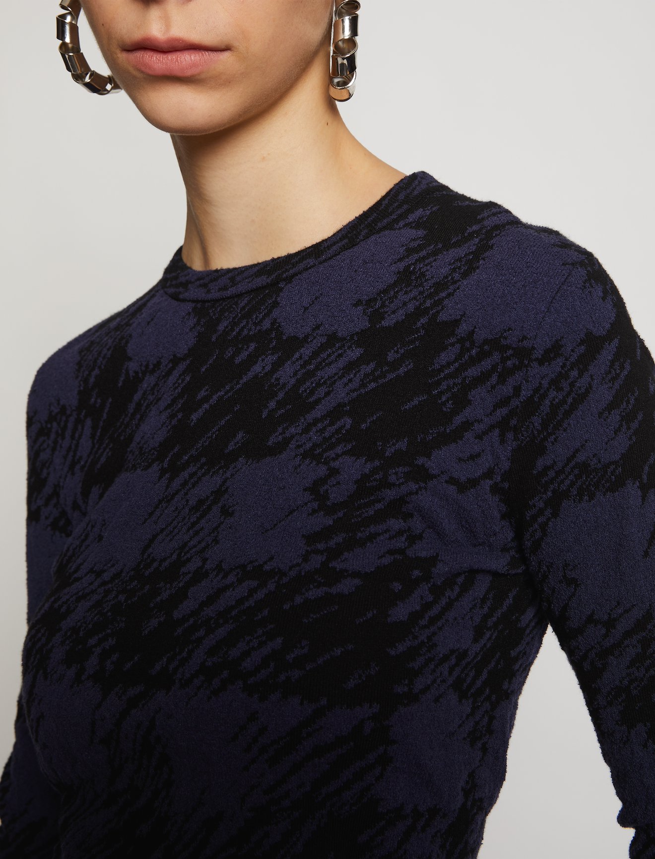 Gingham Jacquard Knit Top #4