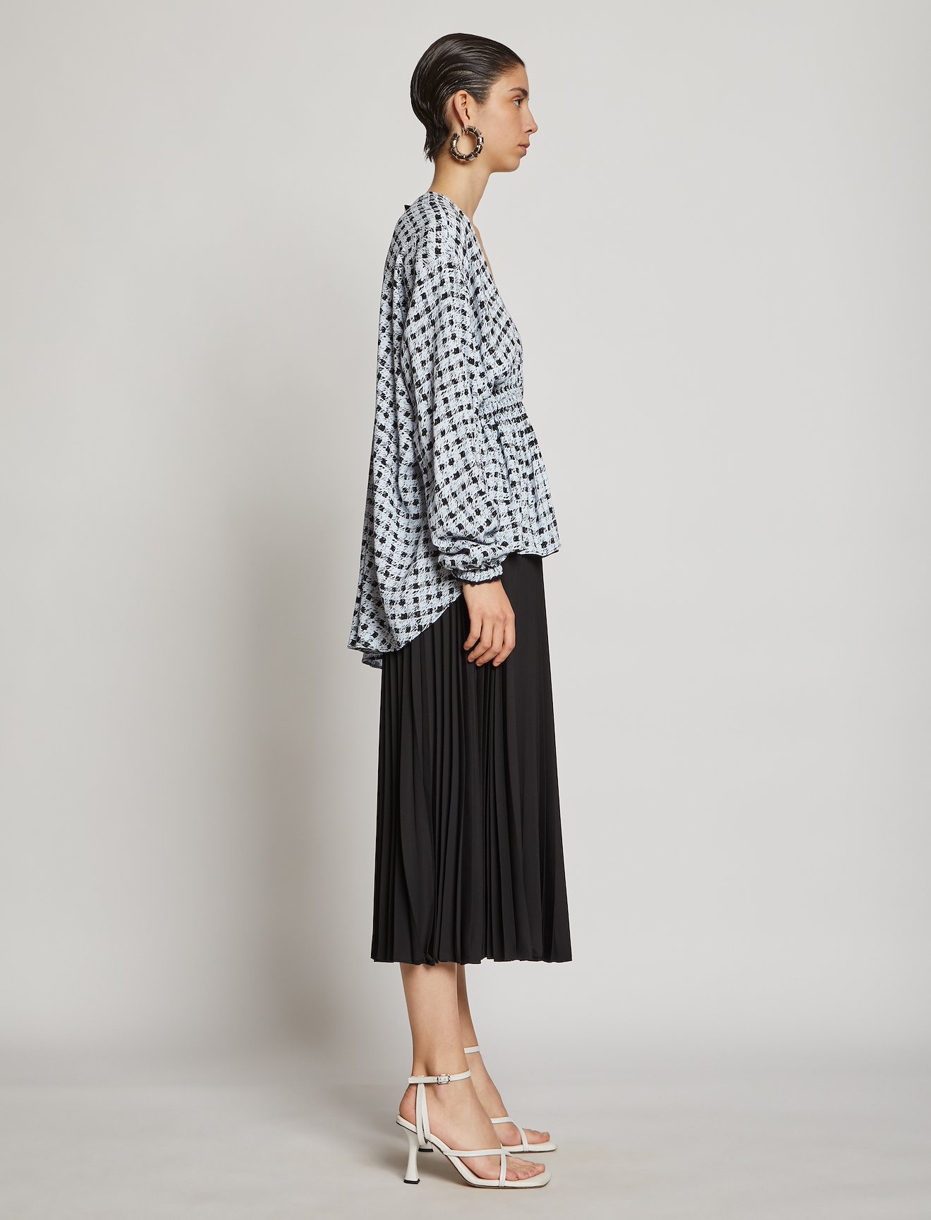 Gingham V-neck Top #2