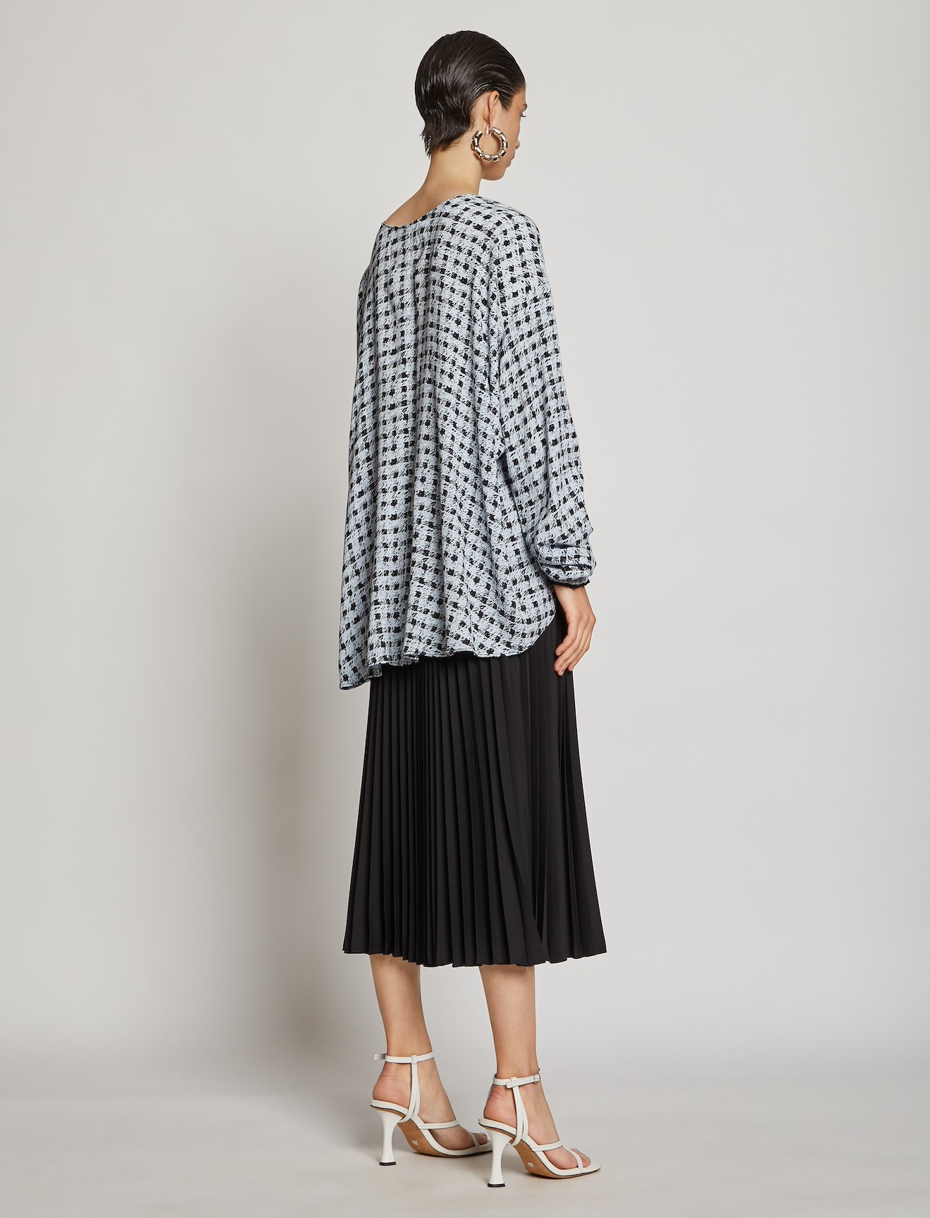 Gingham V-neck Top #3