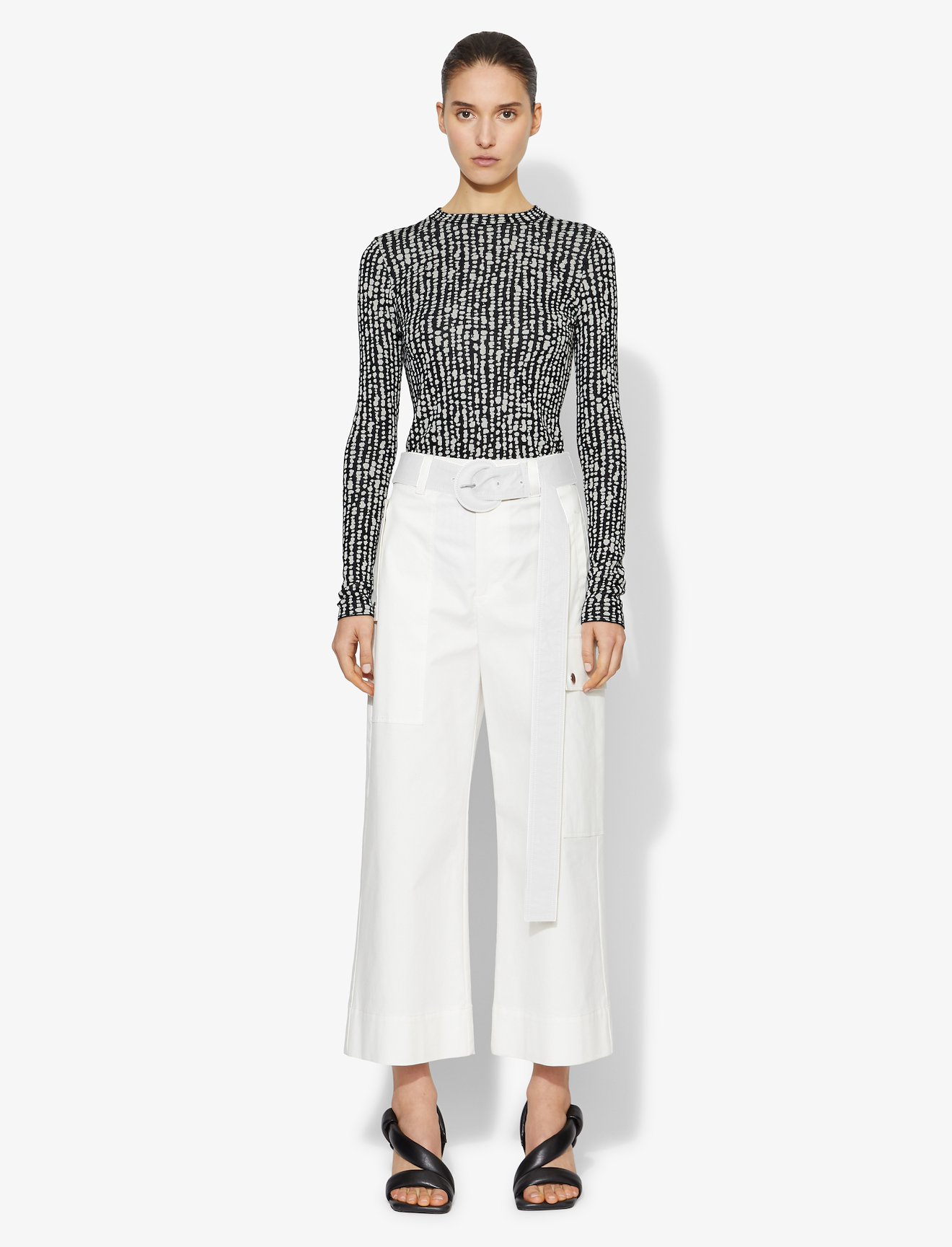 Inky Dot Jacquard Knit Pullover #1