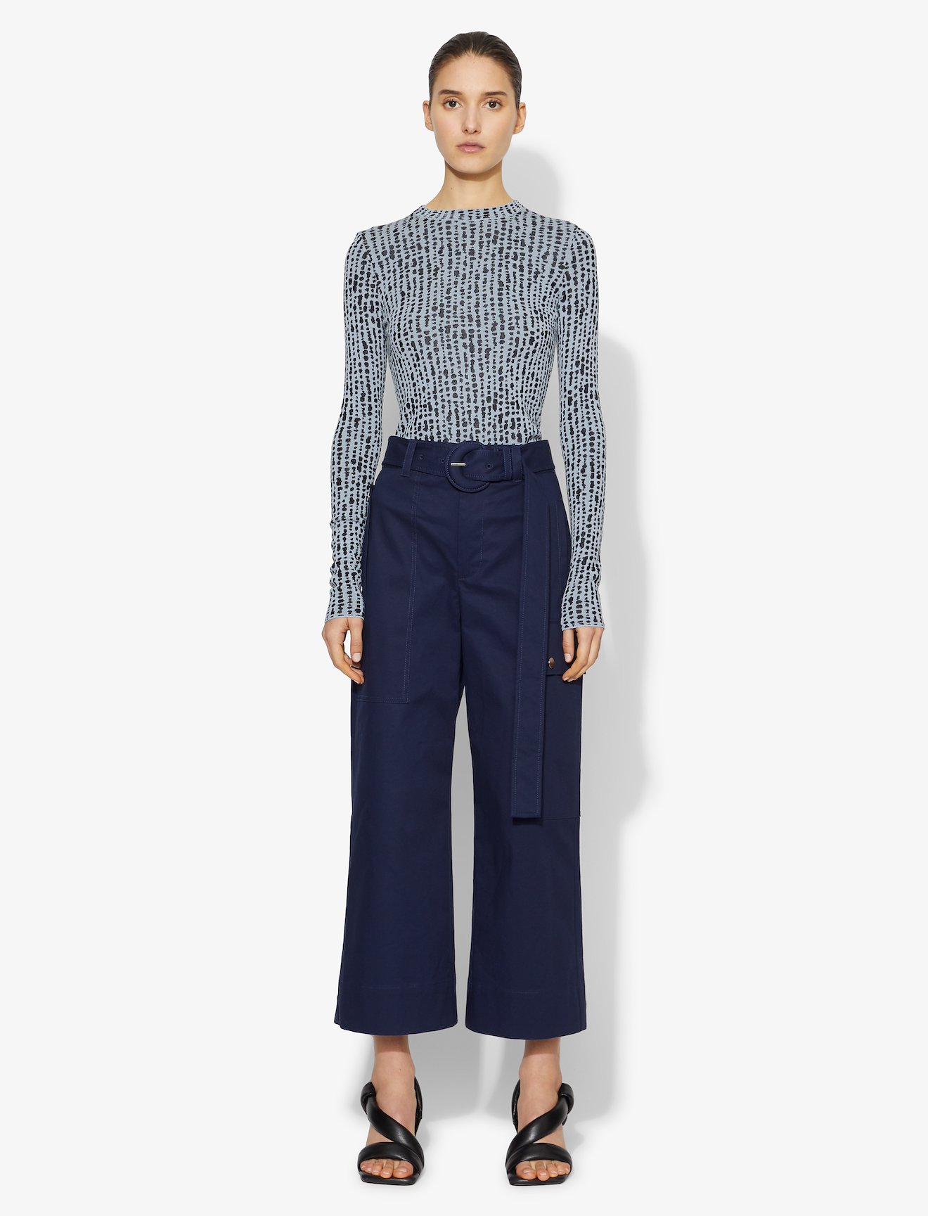 Inky Dot Jacquard Knit Pullover #1