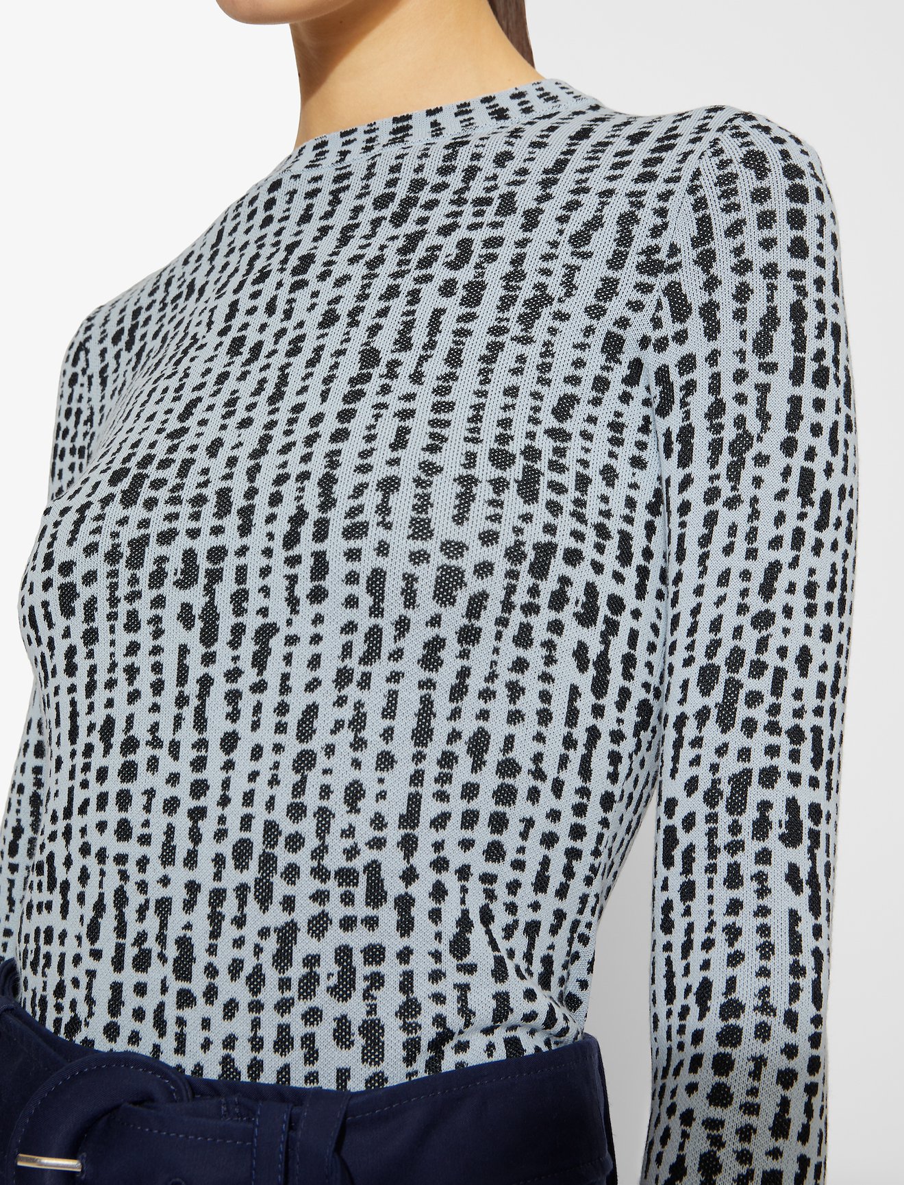 Inky Dot Jacquard Knit Pullover #3