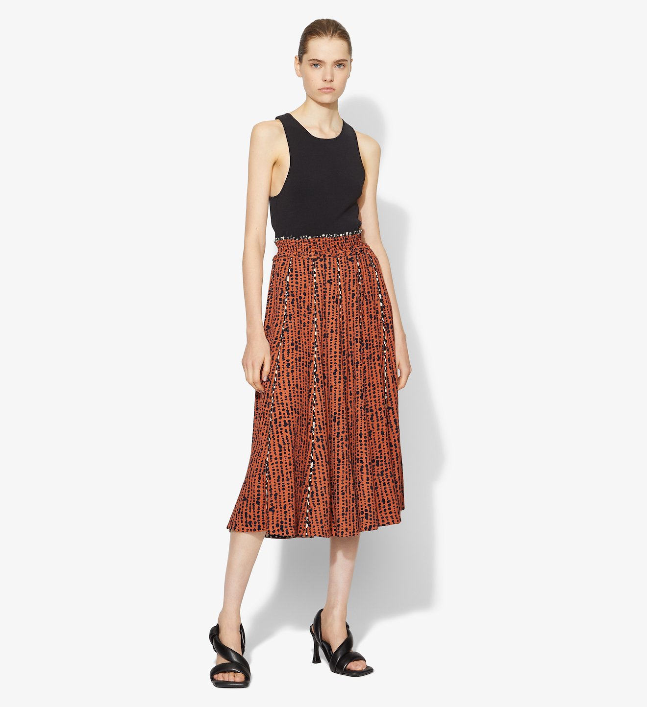 Inky Dot Pleated Skirt