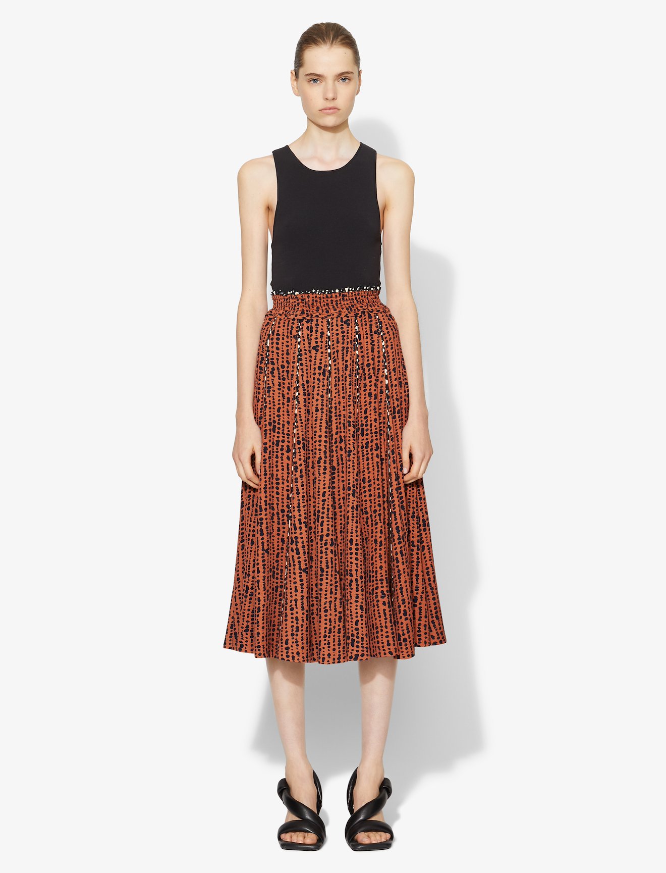 Inky Dot Pleated Skirt #1