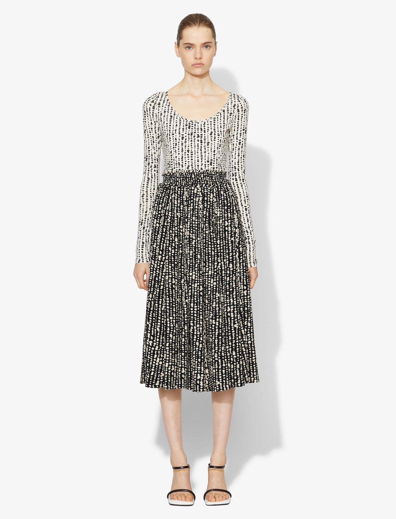 Inky Dot Pleated Skirt #1