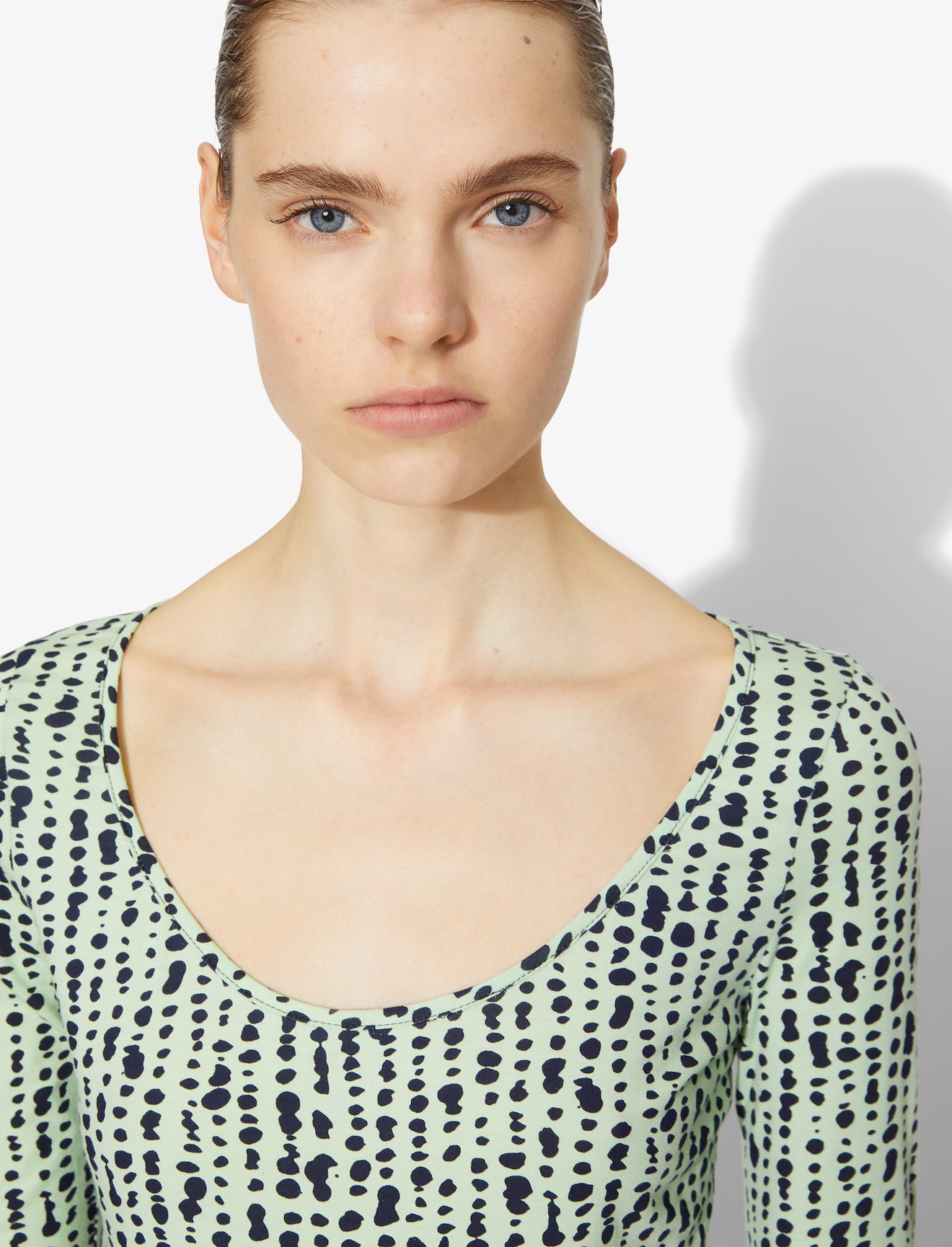 Inky Dot Scoop Neck Top #3