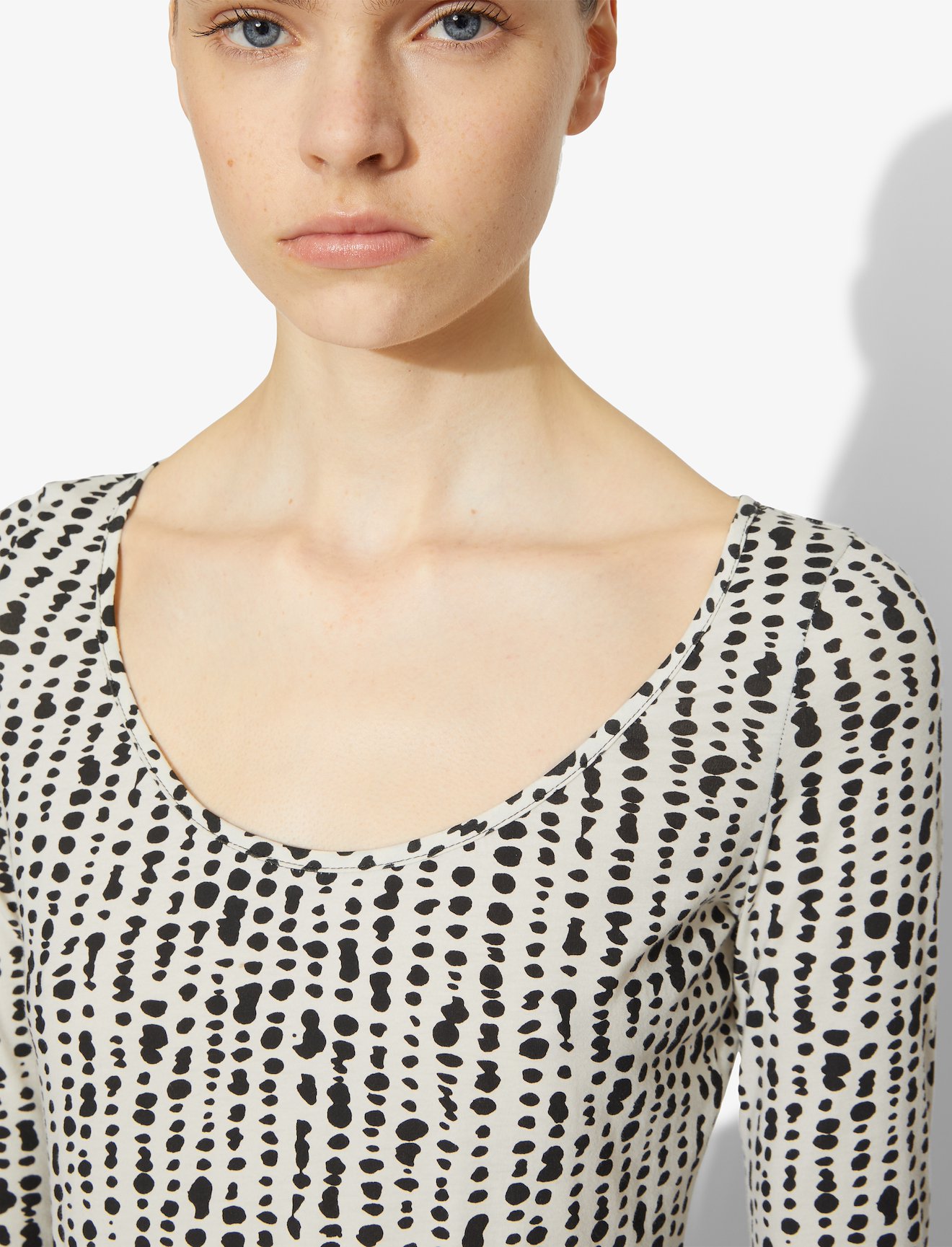 Inky Dot Scoop Neck Top #3