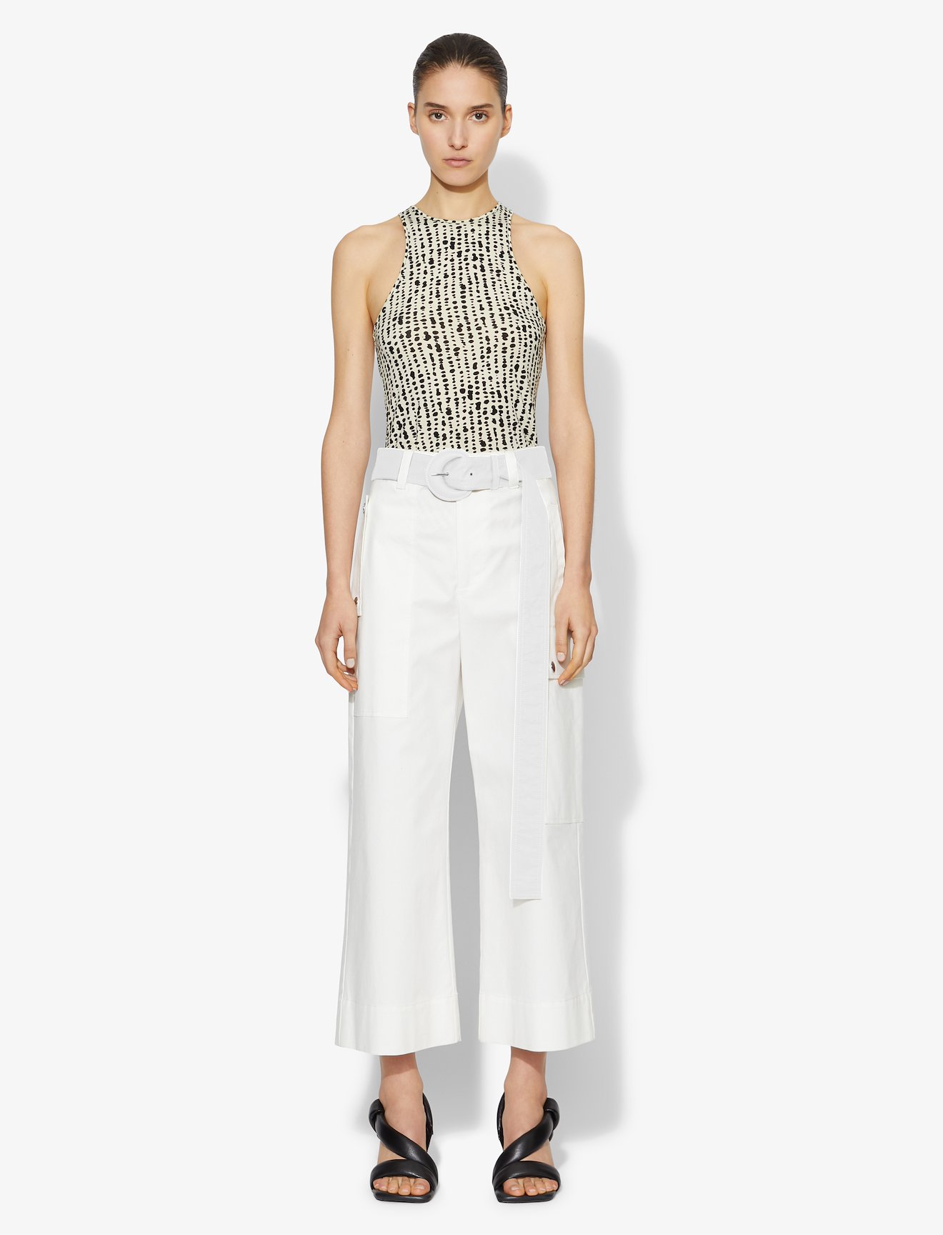 Inky Dot Sheer Stretch Knit Tank #1