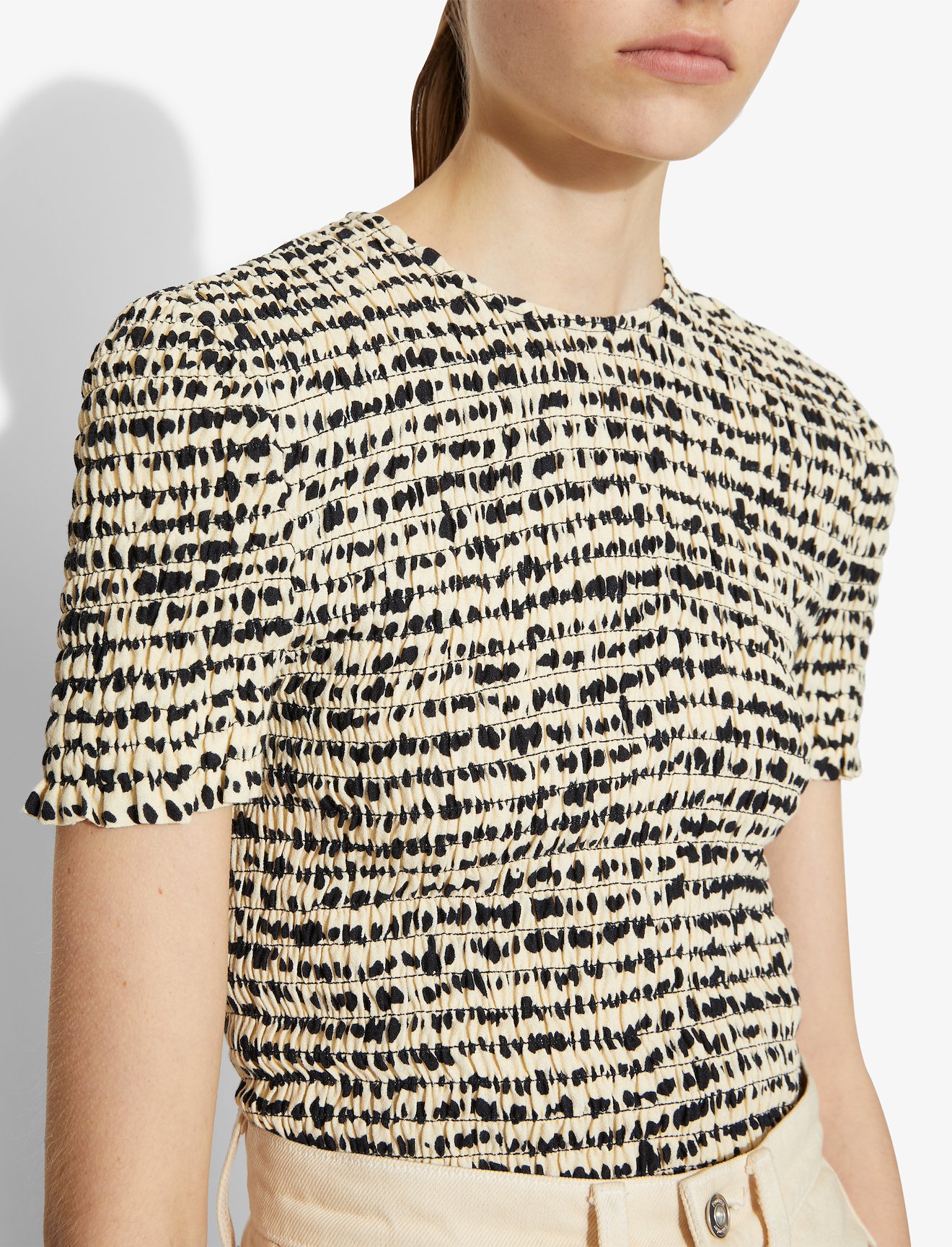 Inky Dot Smocked Top #3