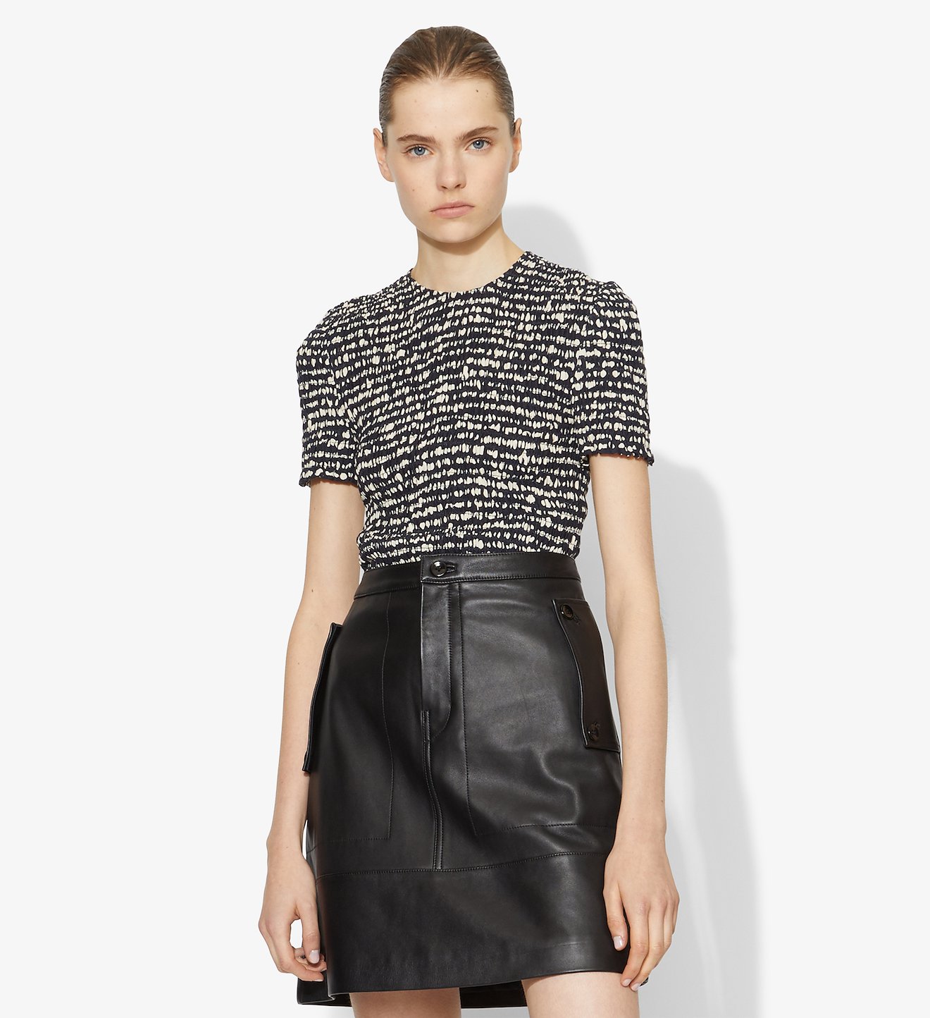 Inky Dot Smocked Top