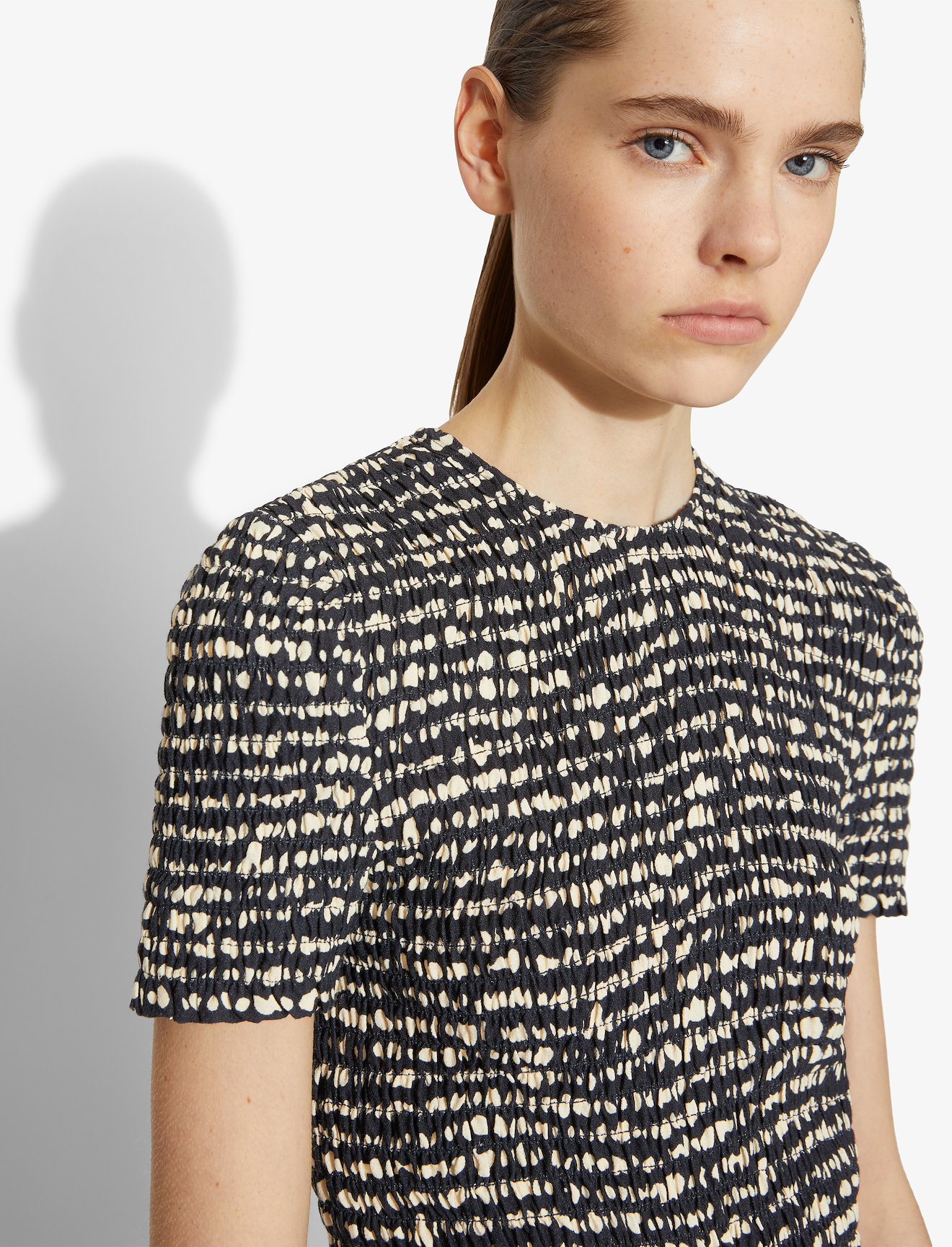 Inky Dot Smocked Top #3