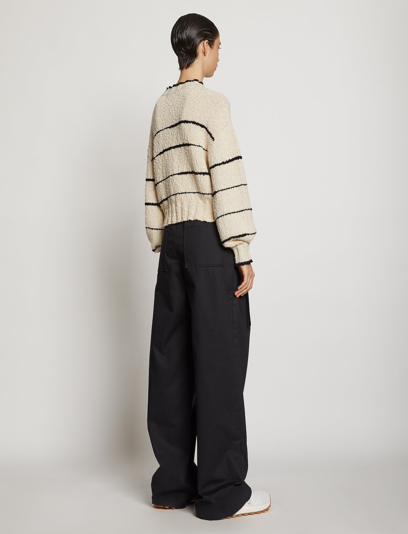 Irregular Stripe Cotton Sweater #3