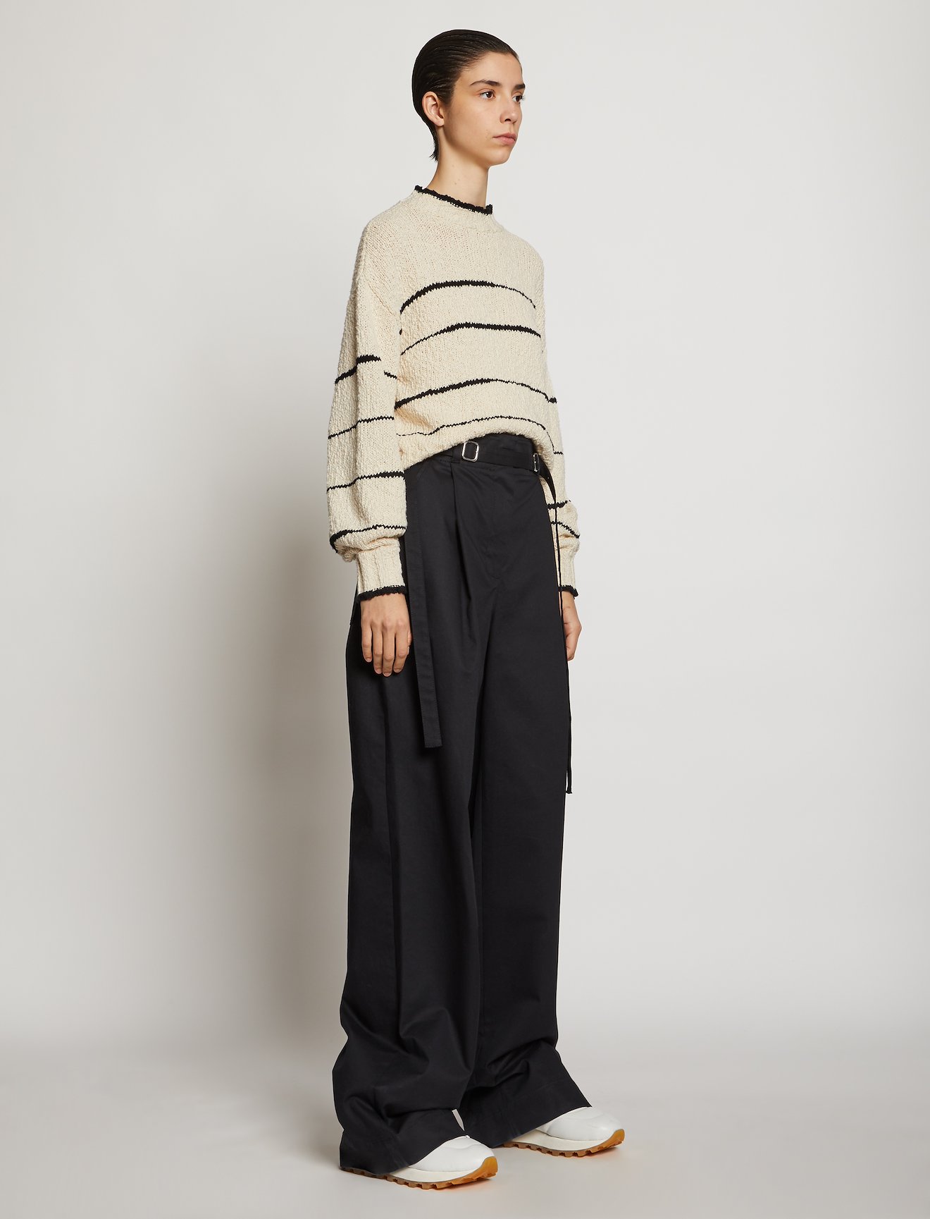 Irregular Stripe Cotton Sweater #2