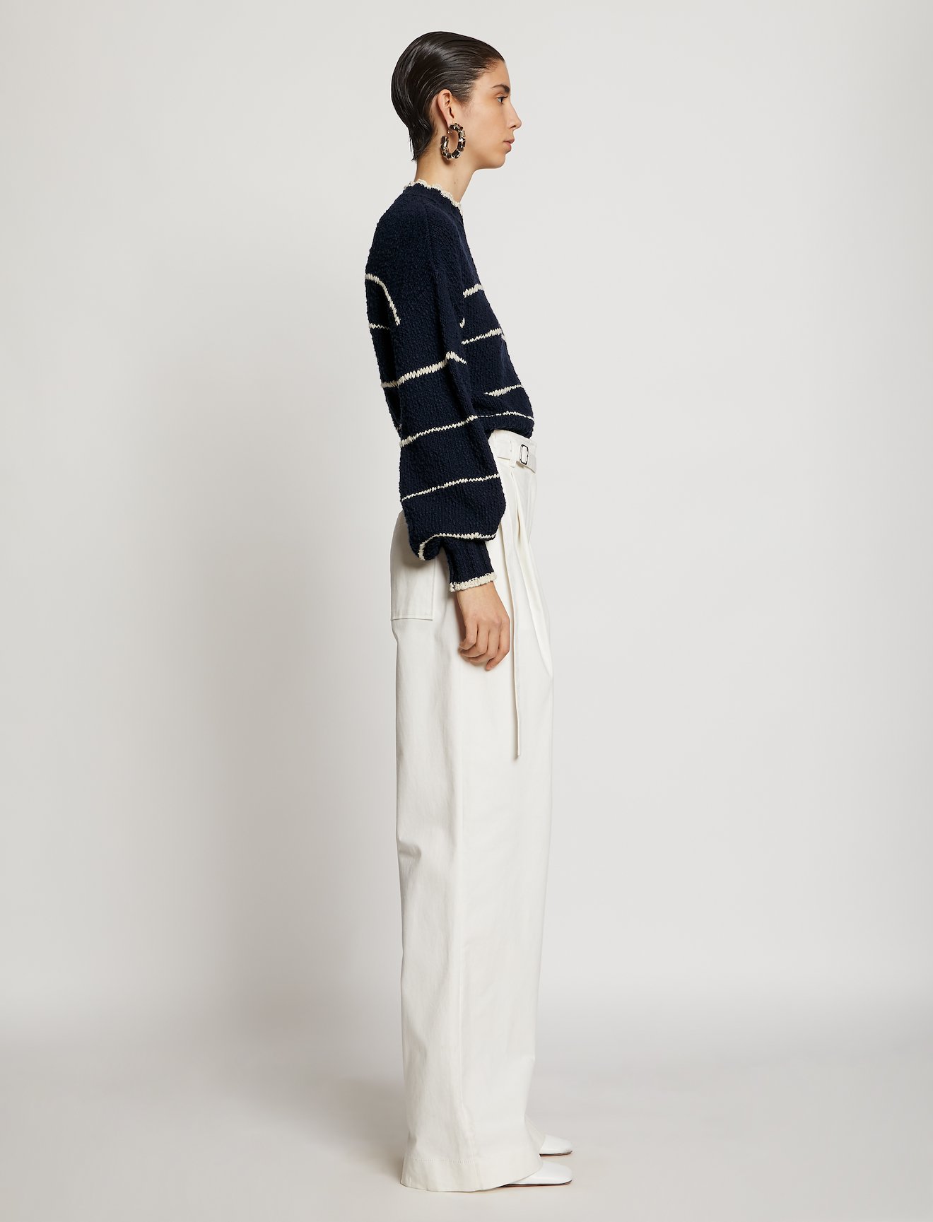 Irregular Stripe Cotton Sweater #2