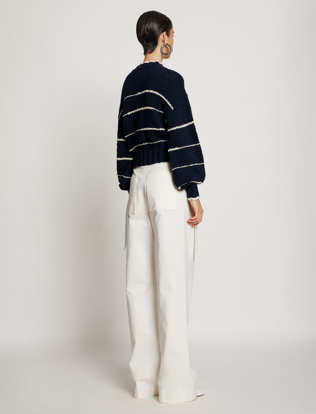 Irregular Stripe Cotton Sweater #3