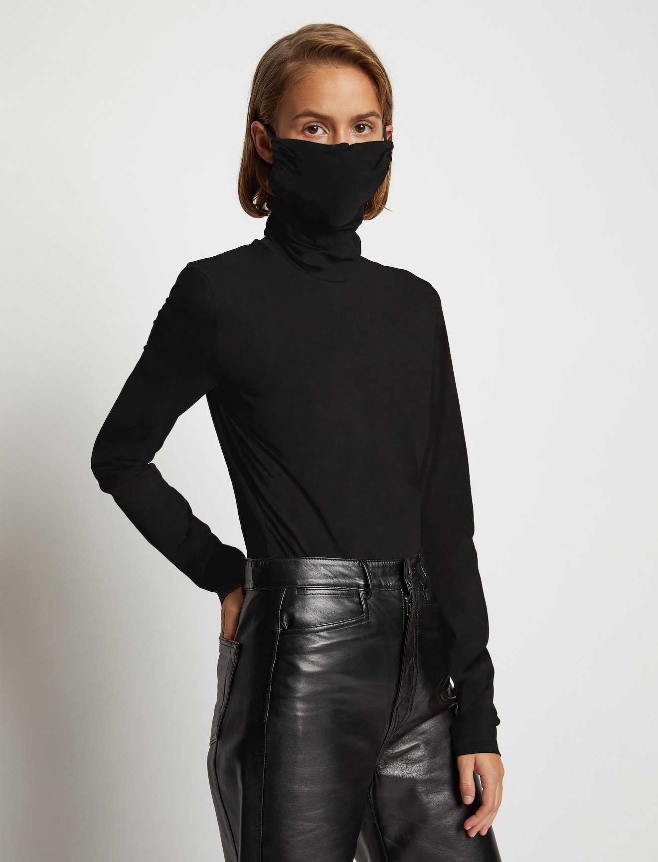 Jersey Mask Turtleneck Top #4