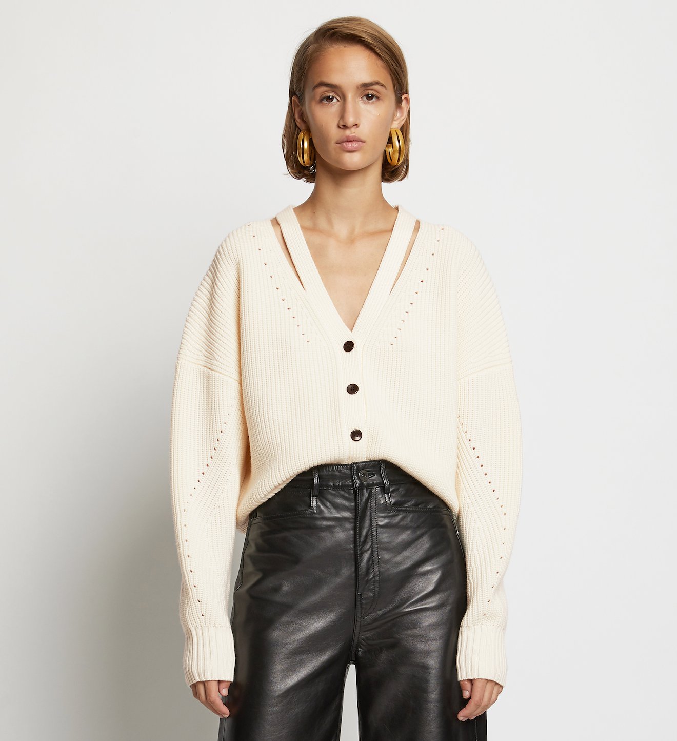 Knit Cardgian with Button Back