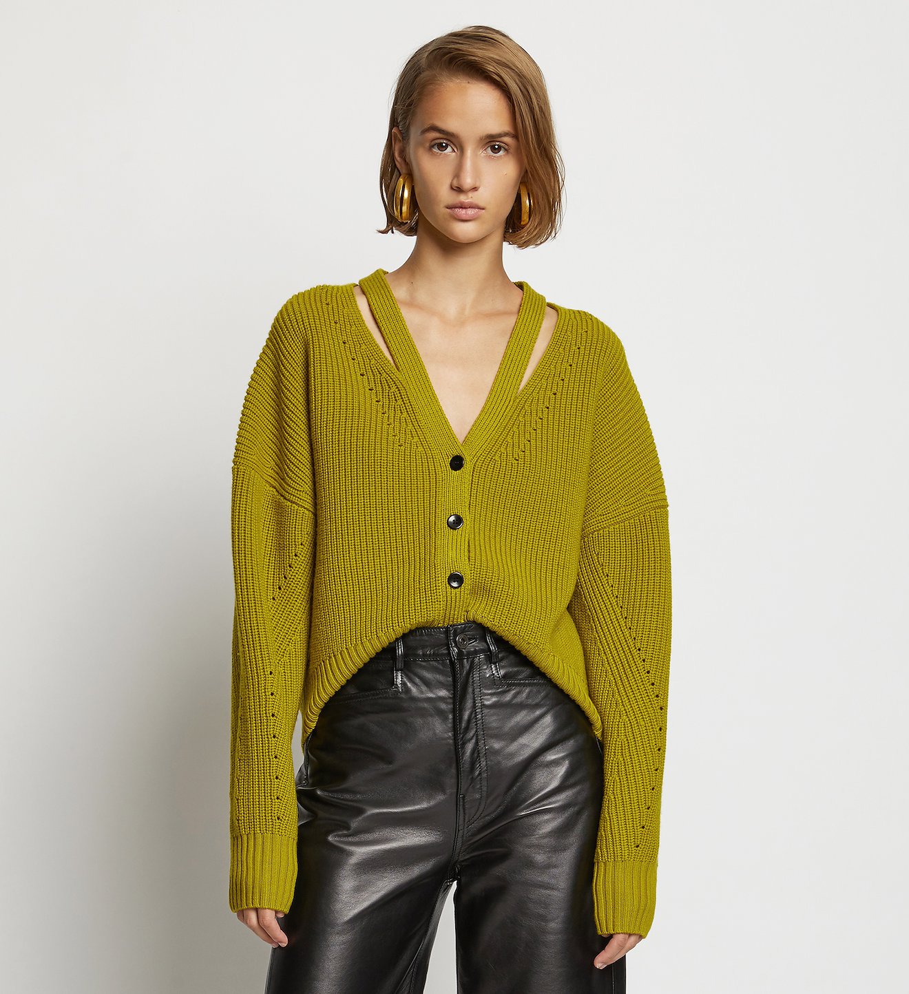 Knit Cardigan With Button Back