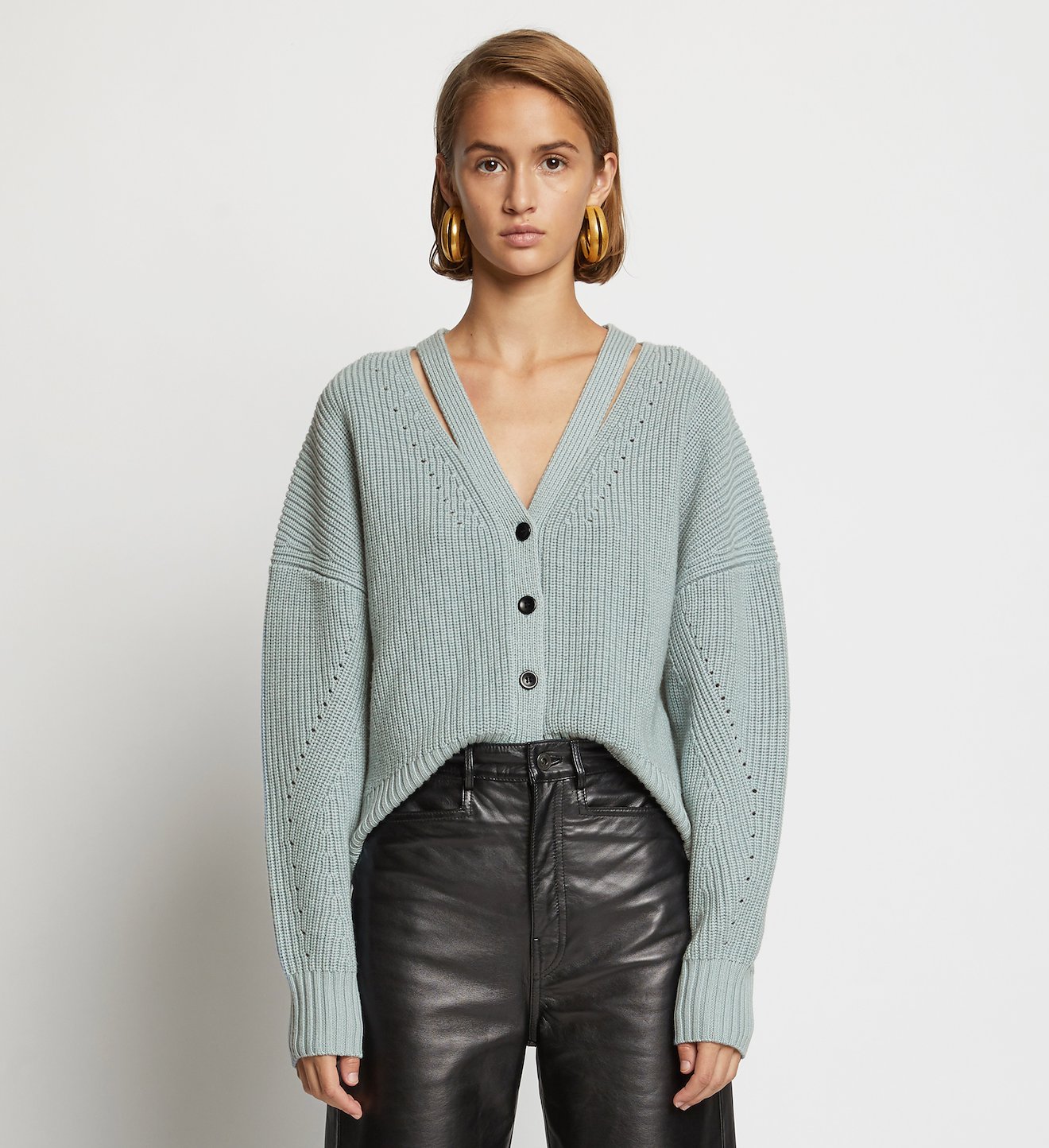 Knit Cardigan with Button Back