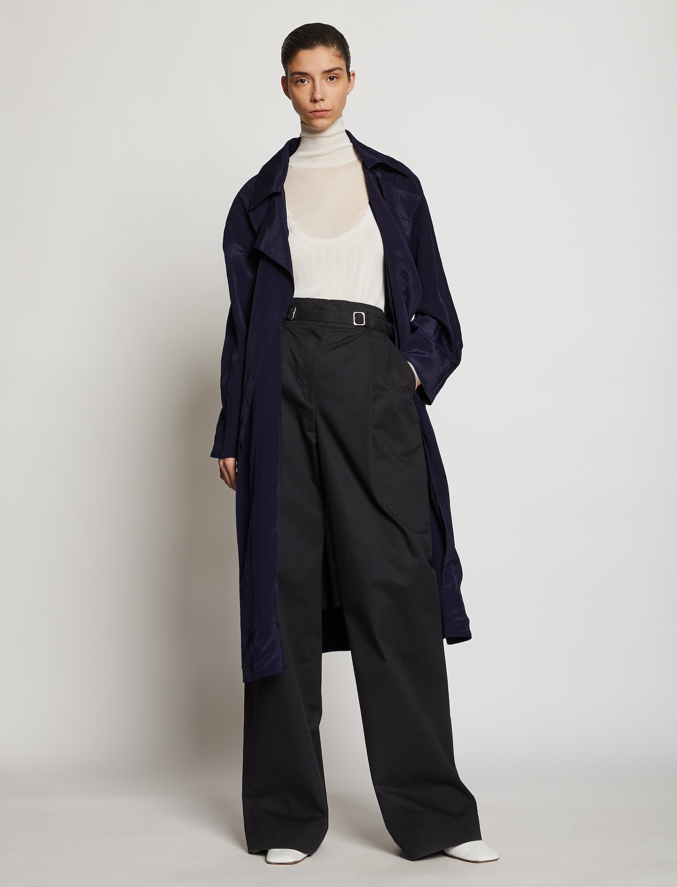 Layered Belted Rain Coat #5